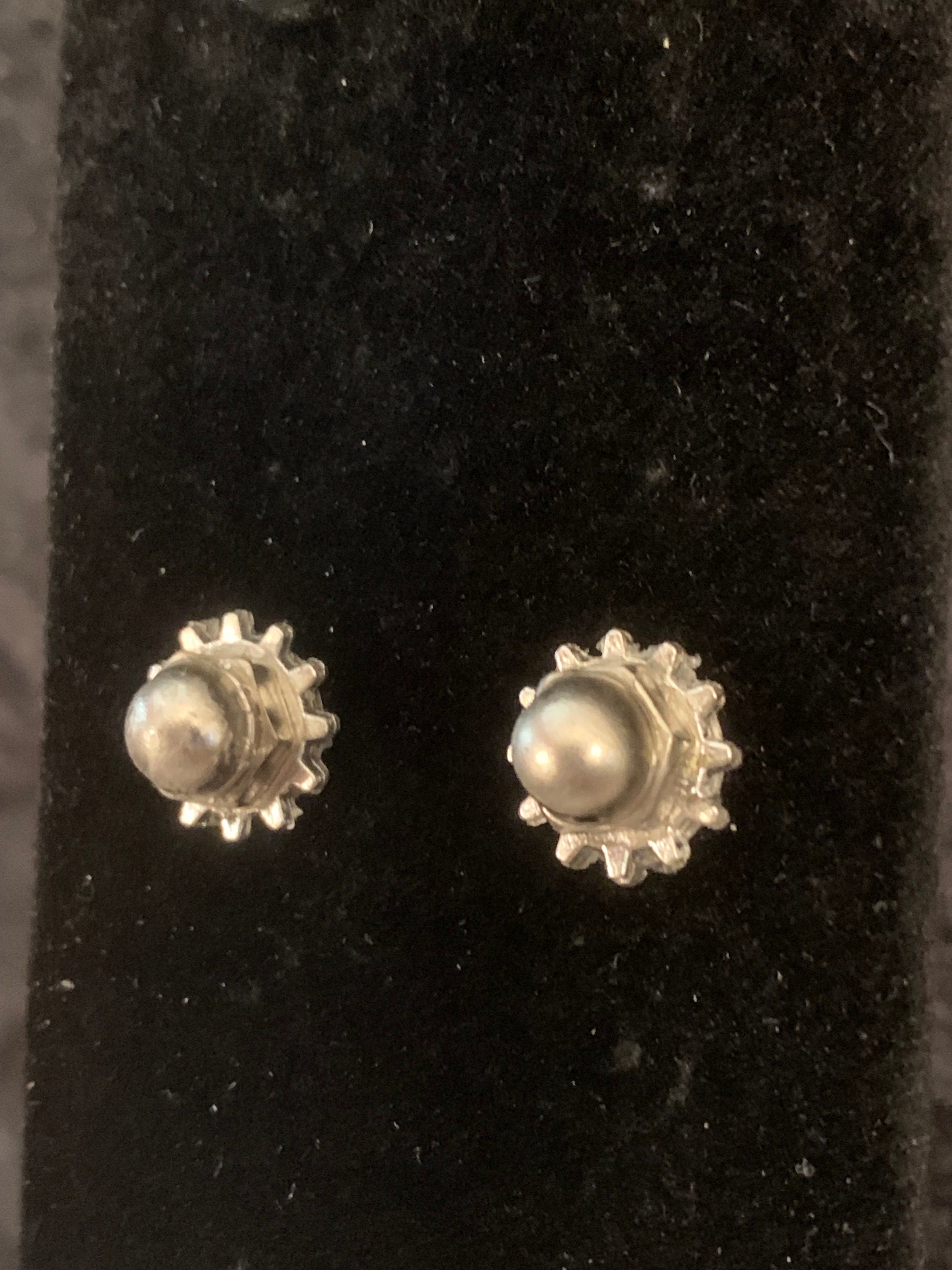 Steampunk Nut stud earrings