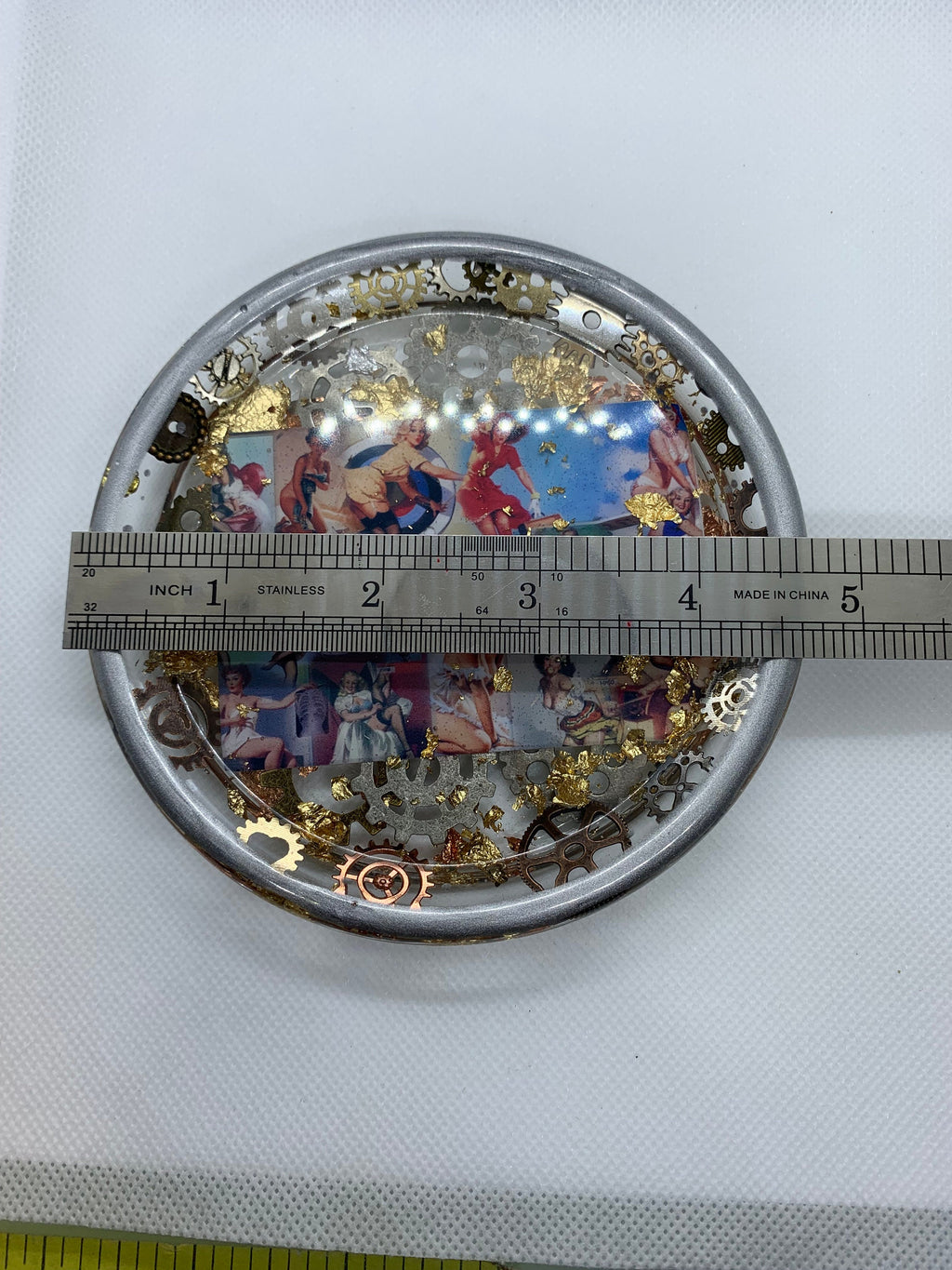 Pin up Girl Steampunk Round Tray