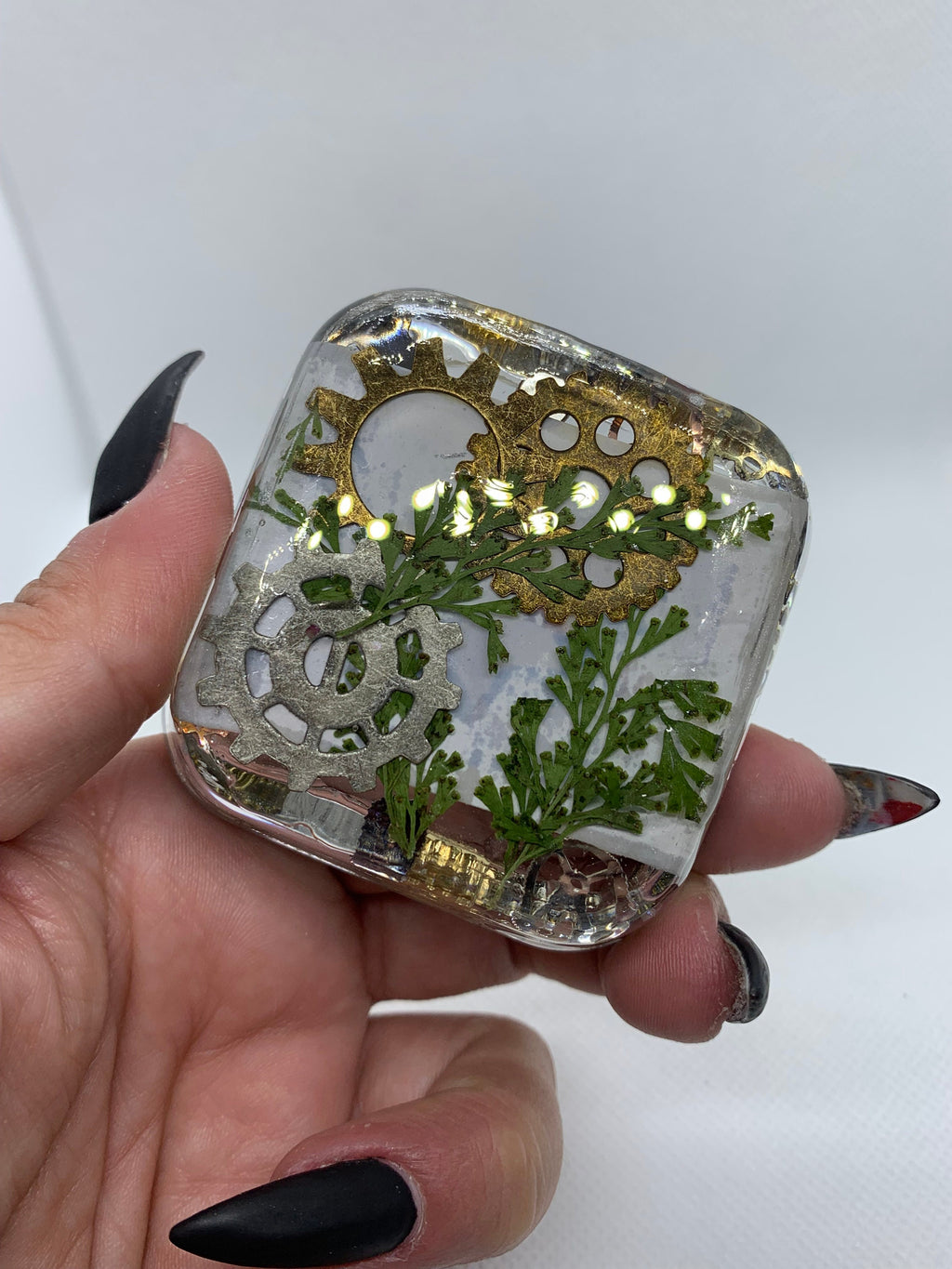 Steampunk Pinup Girl Square Magnet tray