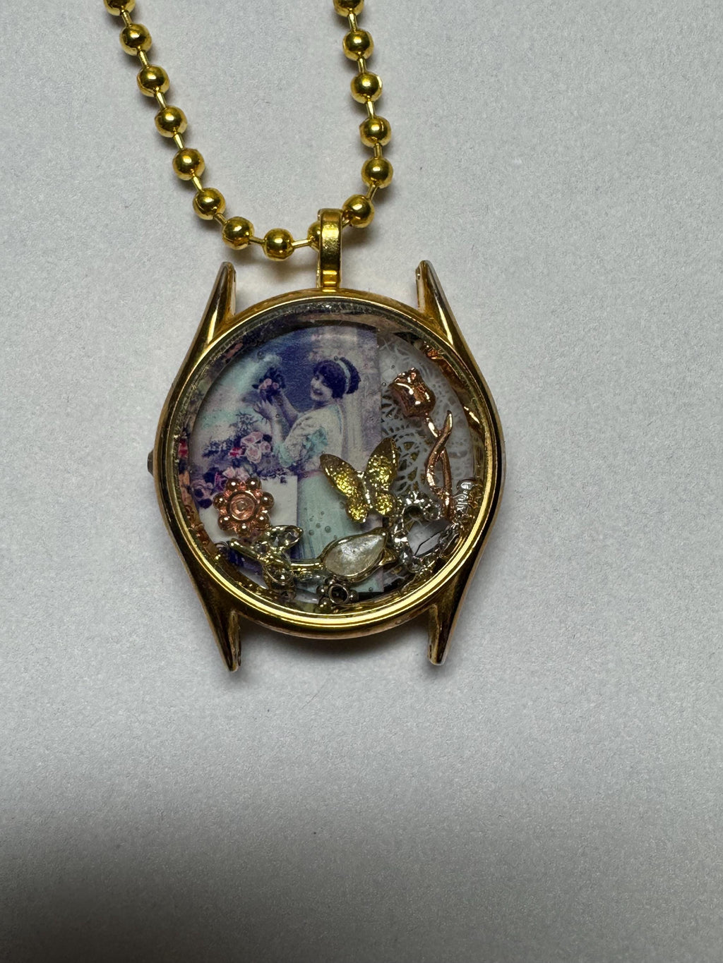 Girl in Watch Steampunk Vintage Necklace