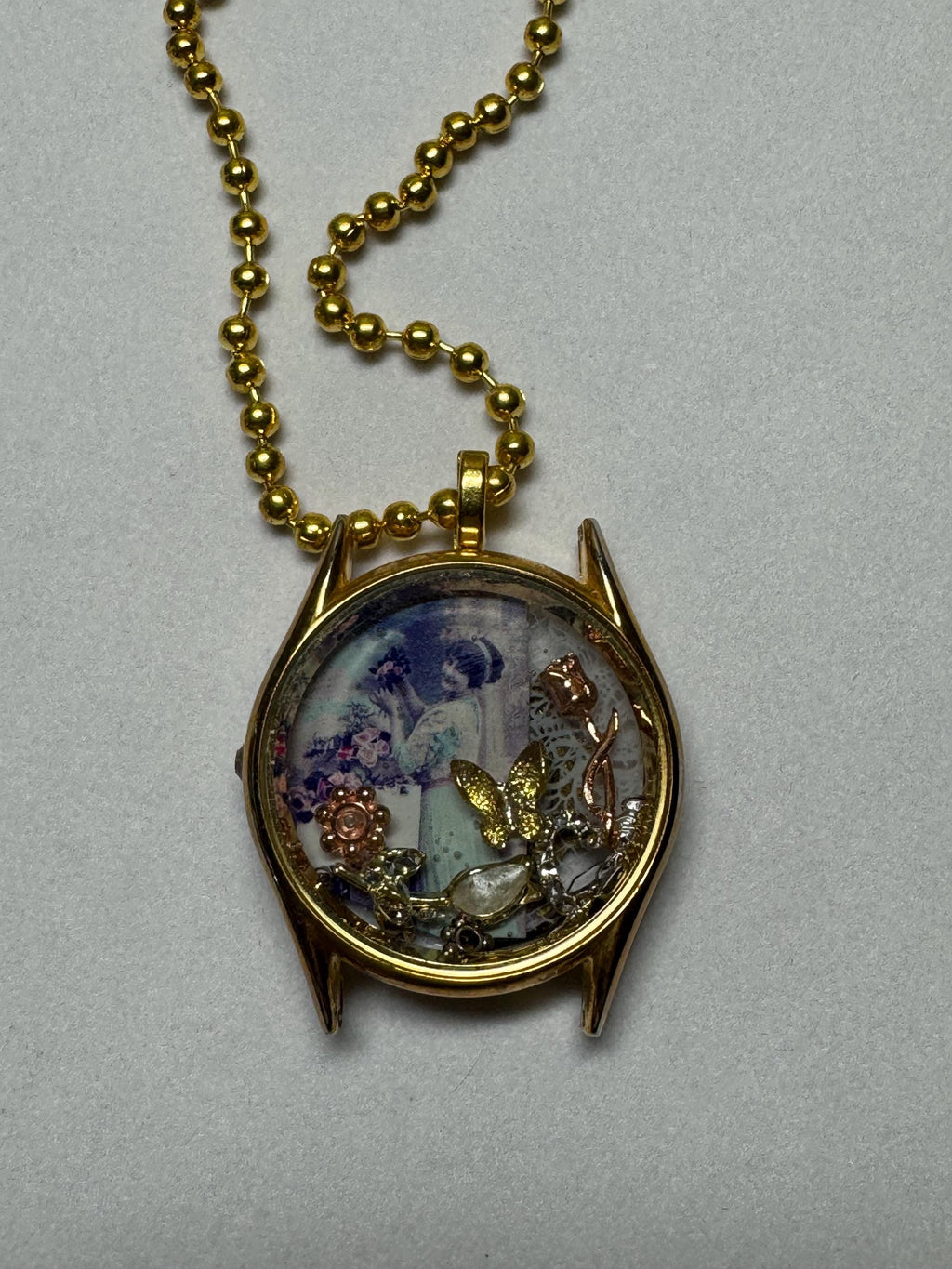 Girl in Watch Steampunk Vintage Necklace