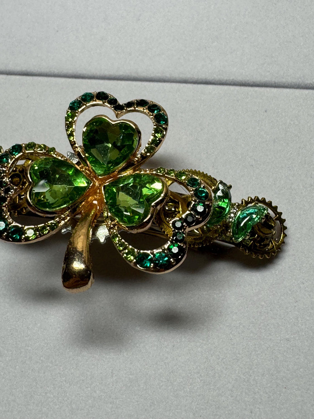 Clover three leaf Hair Barrette Metal