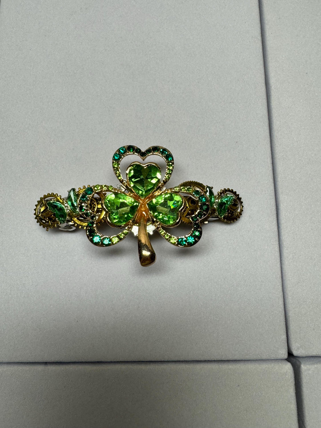 Clover three leaf Hair Barrette Metal