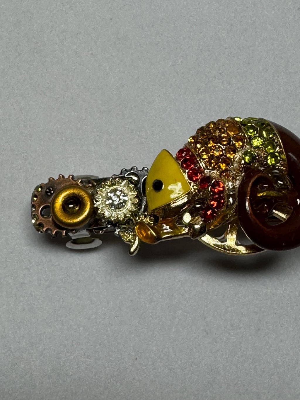 Gecko Metal Rhinestone Barrette