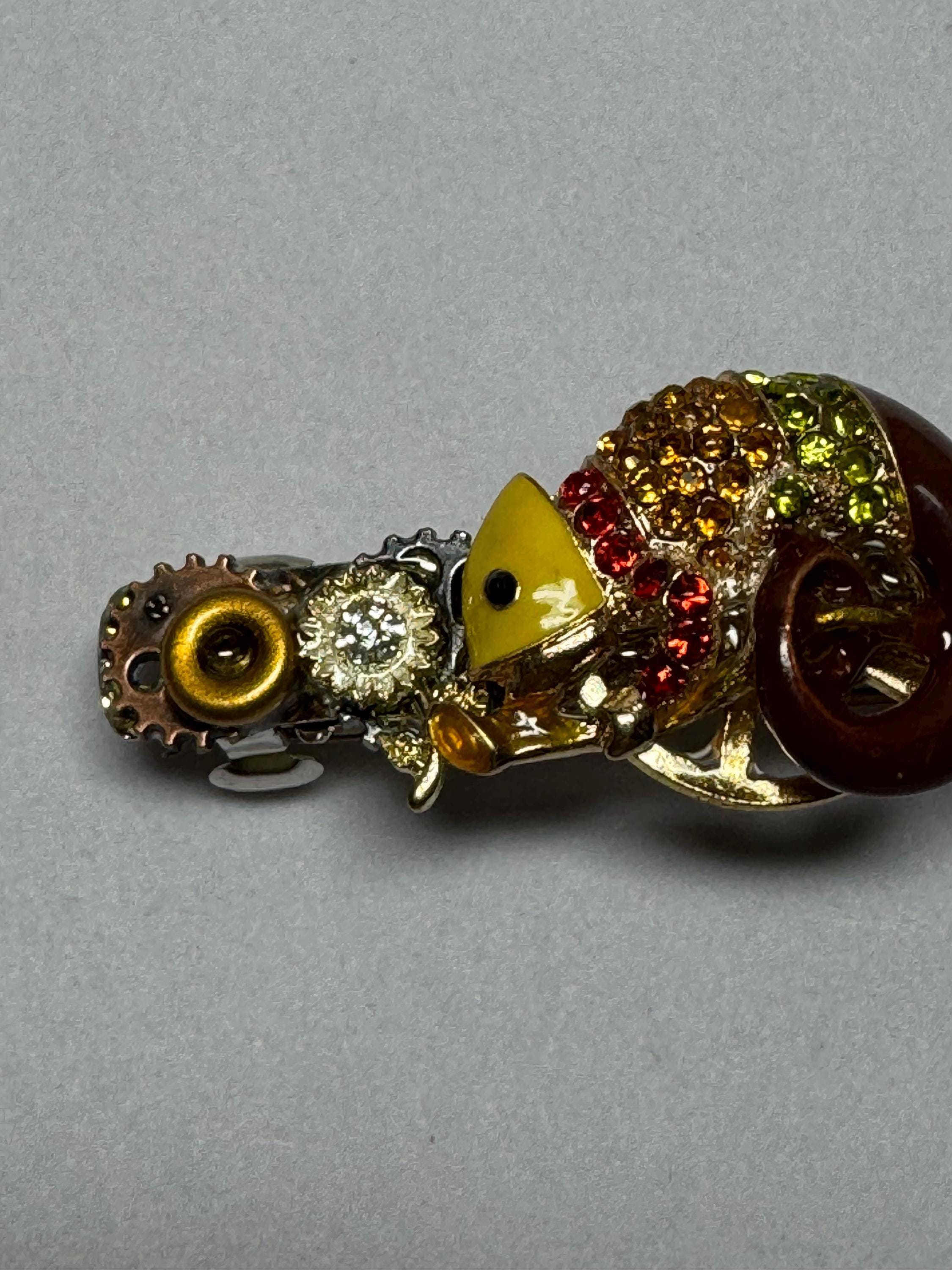 Gecko Metal Rhinestone Barrette