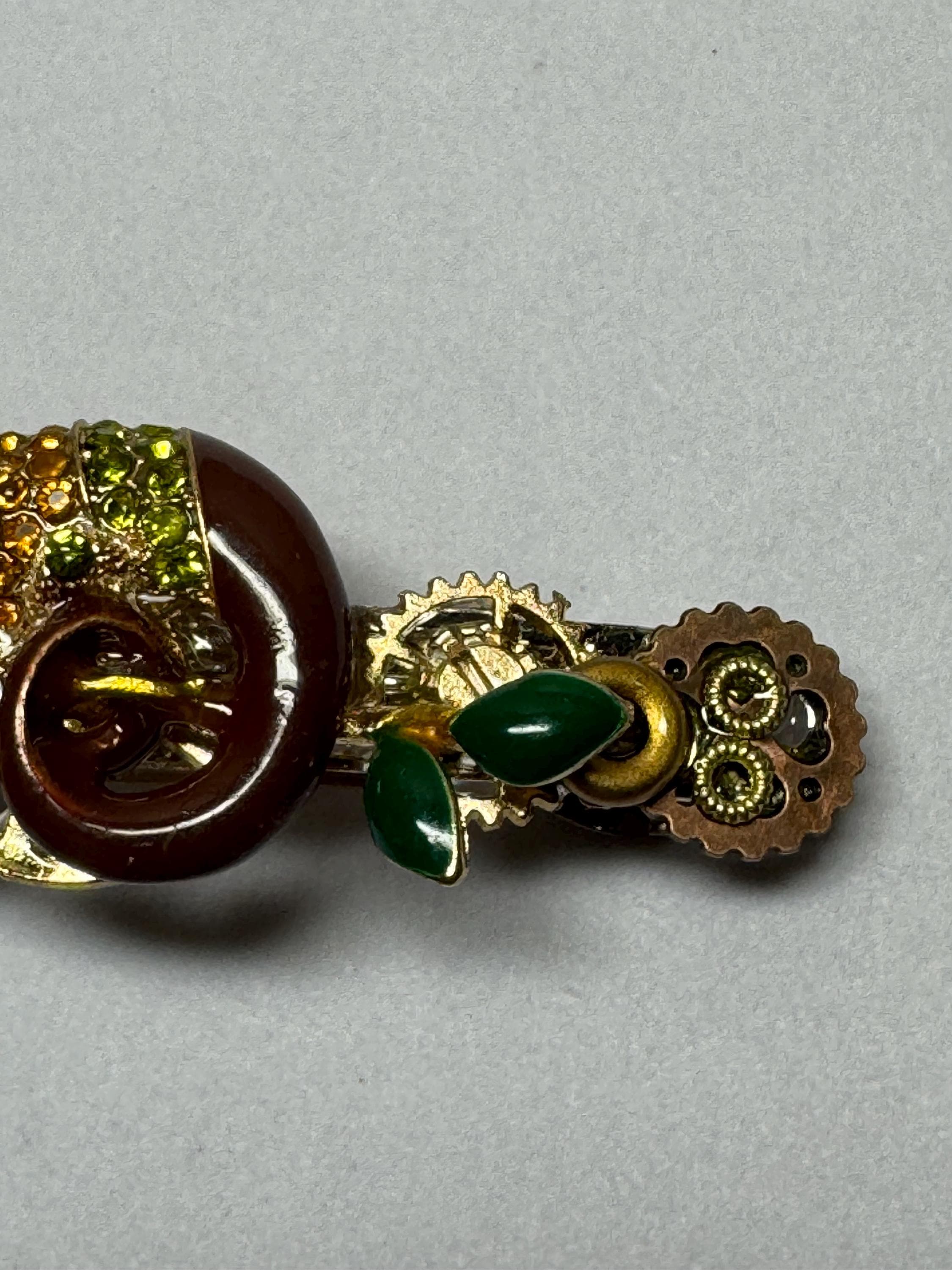 Gecko Metal Rhinestone Barrette