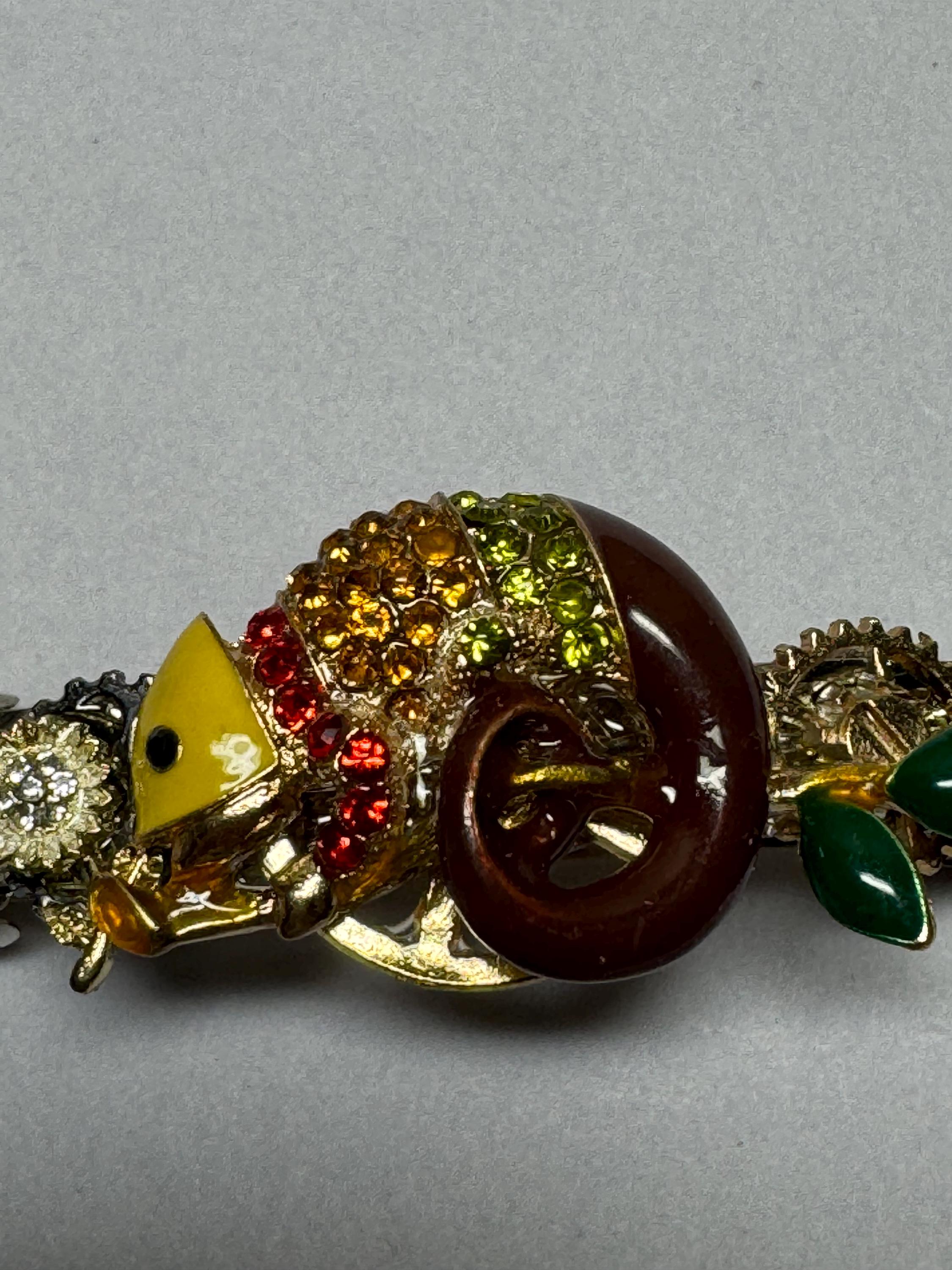 Gecko Metal Rhinestone Barrette