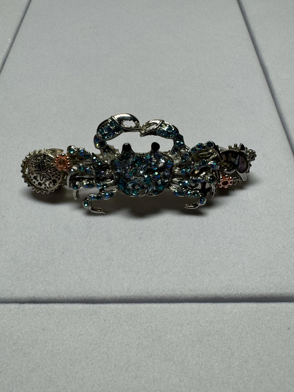 Rhinestone Crab Metal Barrette