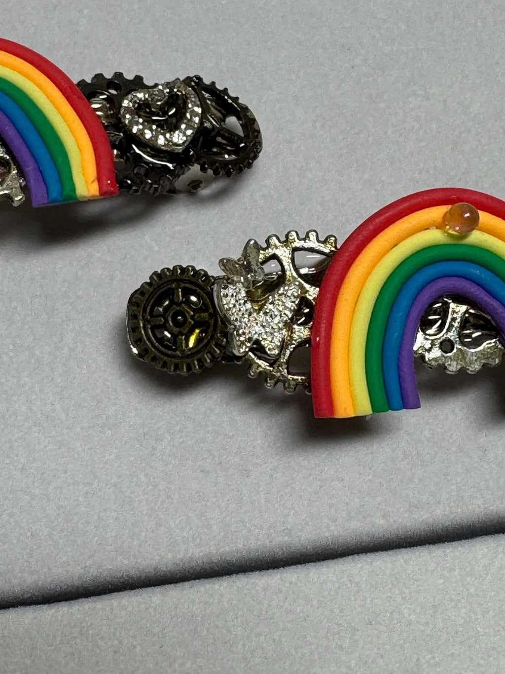 Rainbow set of Small Metal Barrettes