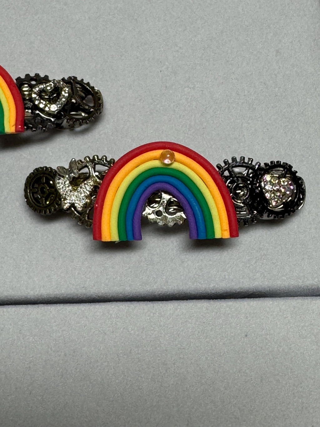 Rainbow set of Small Metal Barrettes