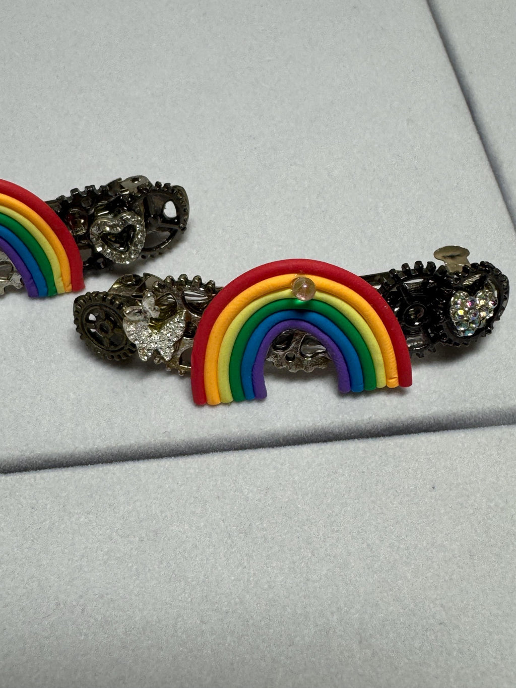 Rainbow set of Small Metal Barrettes