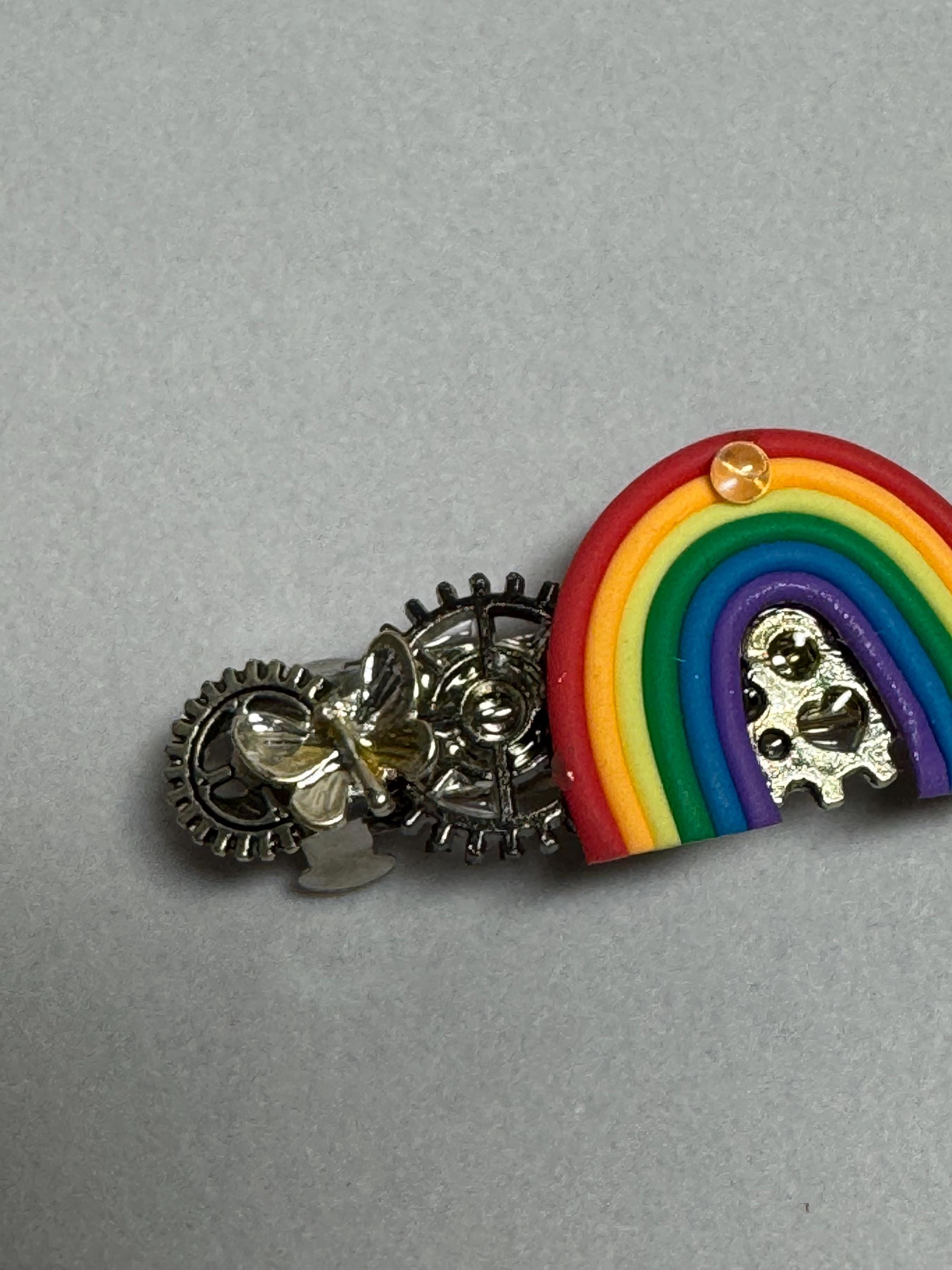 Rainbow set of Small Metal Barrettes