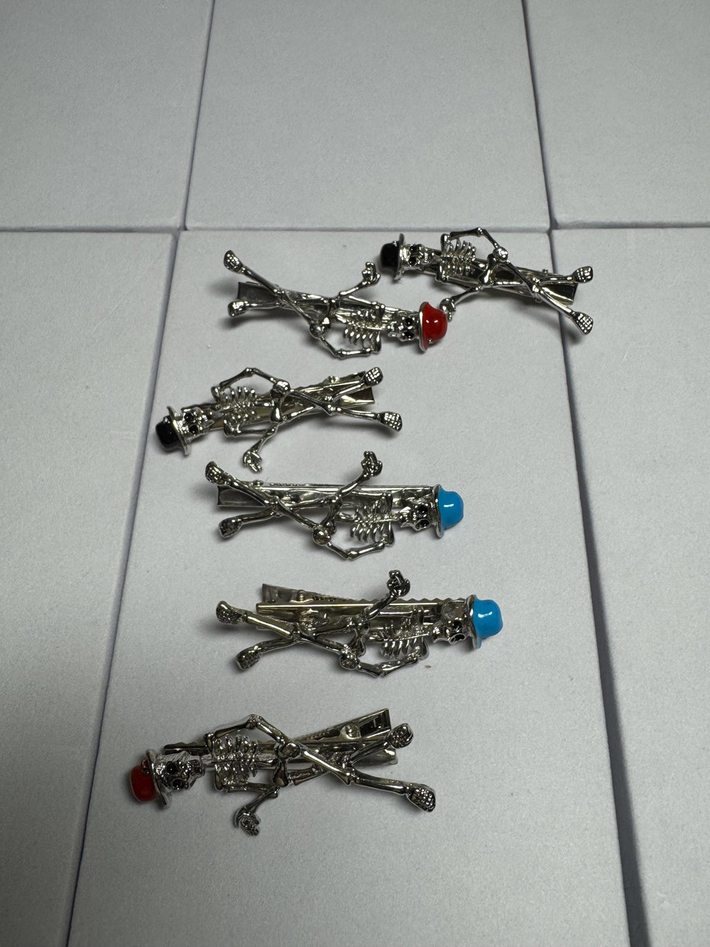 Skeleton with Top Hat Hair clip Barrette