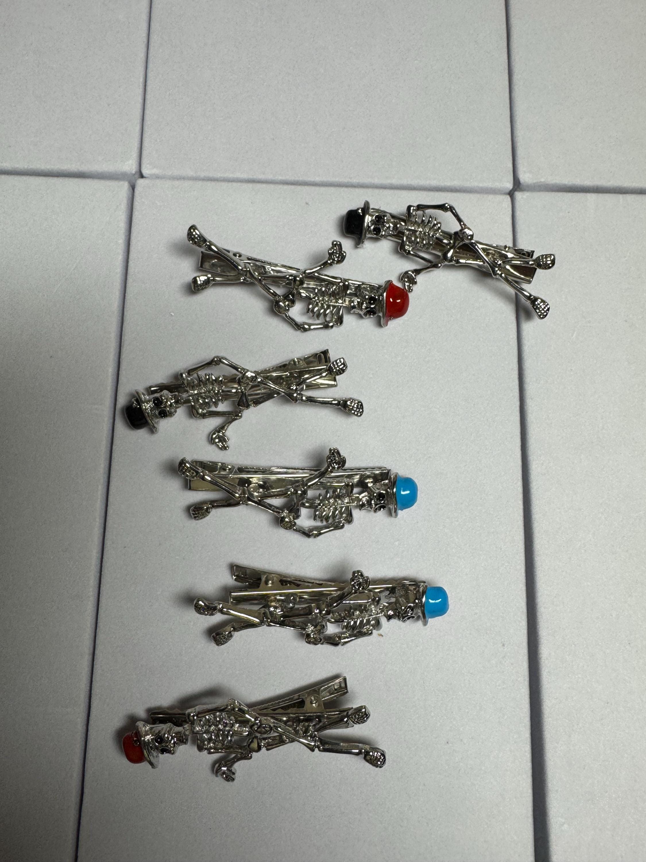 Skeleton with Top Hat Hair clip Barrette