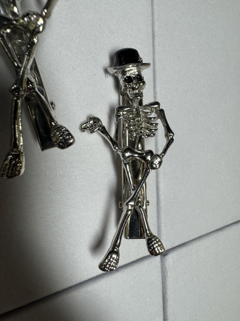 Skeleton with Top Hat Hair clip Barrette