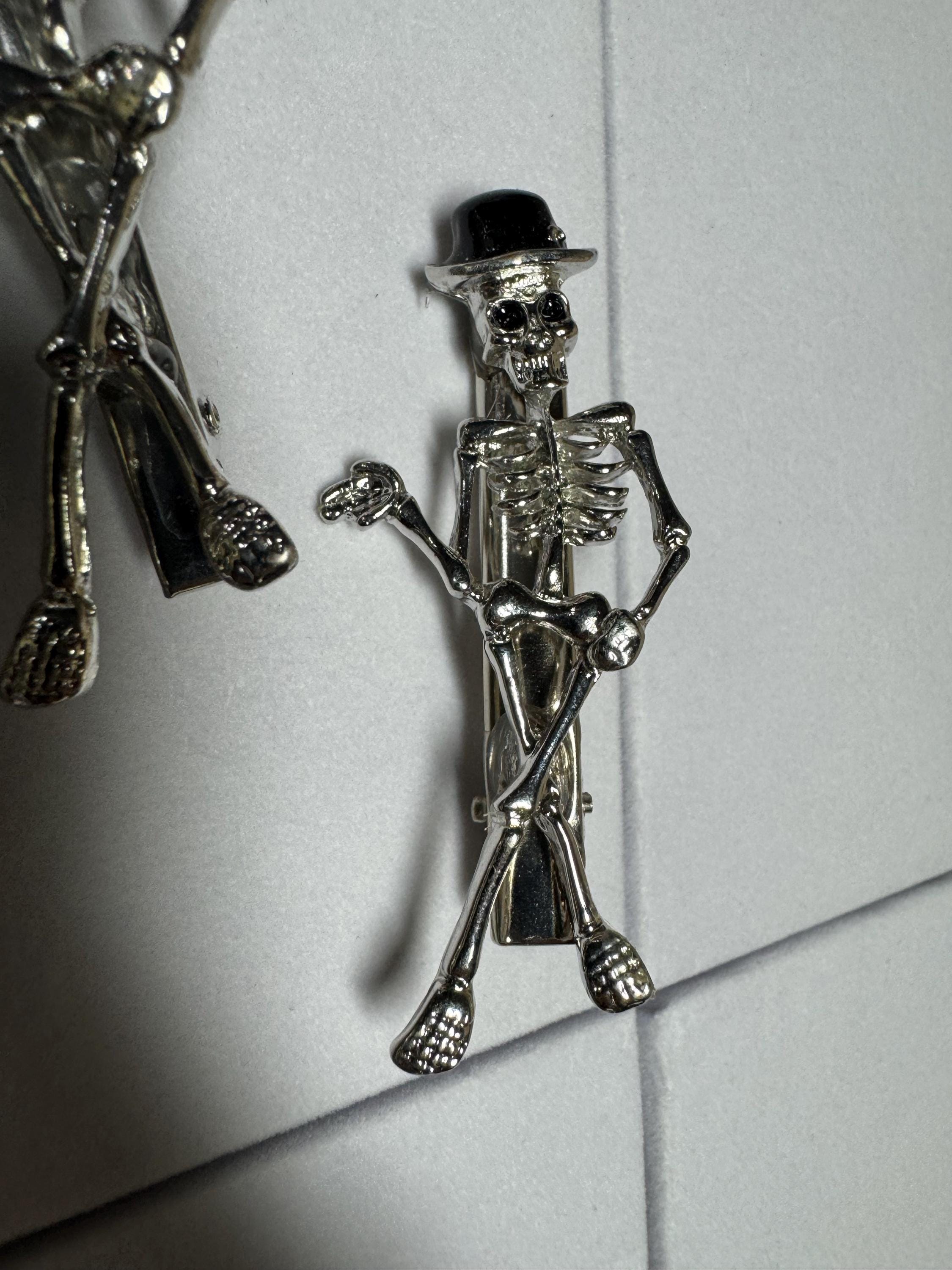 Skeleton with Top Hat Hair clip Barrette