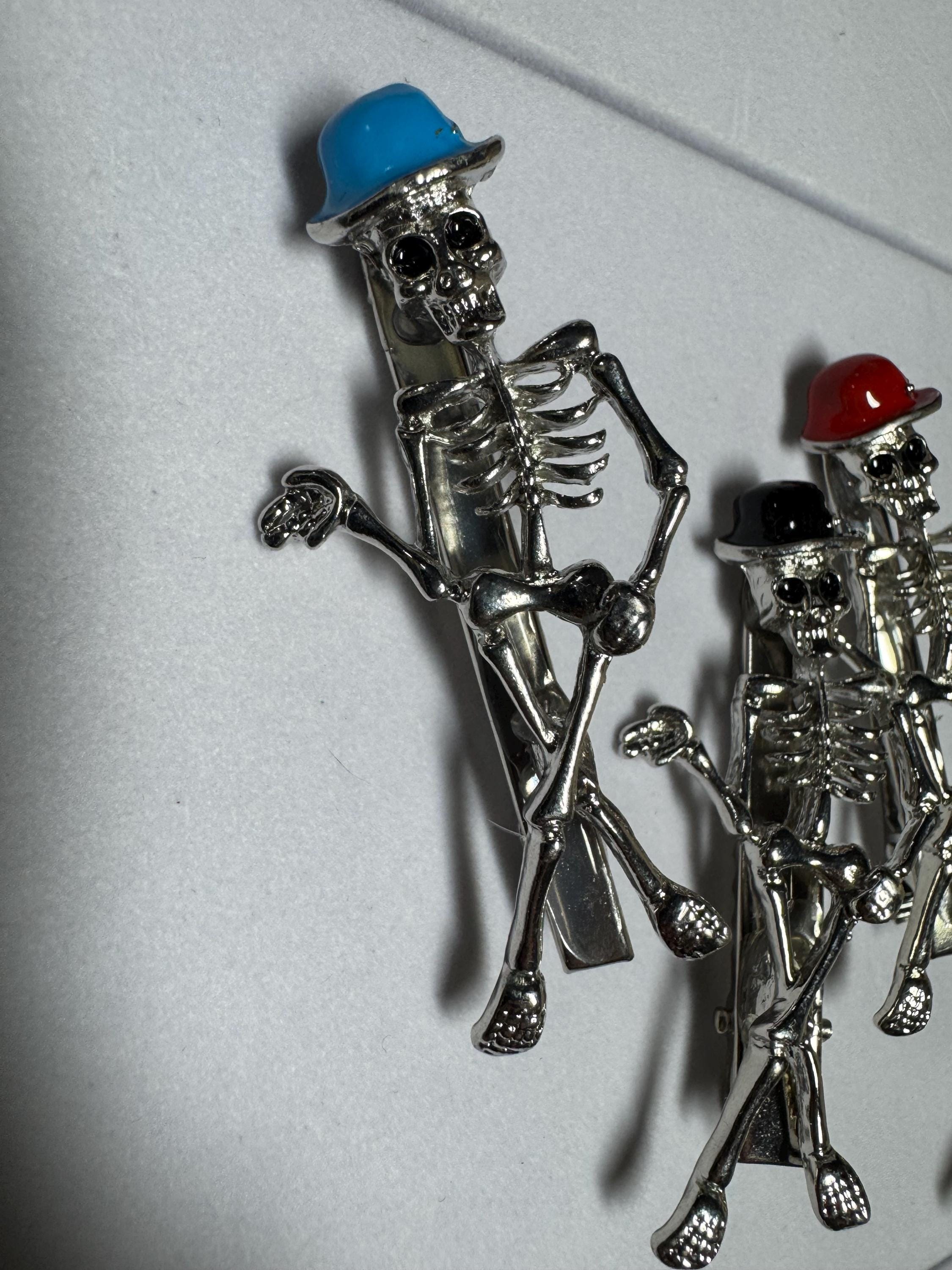 Skeleton with Top Hat Hair clip Barrette