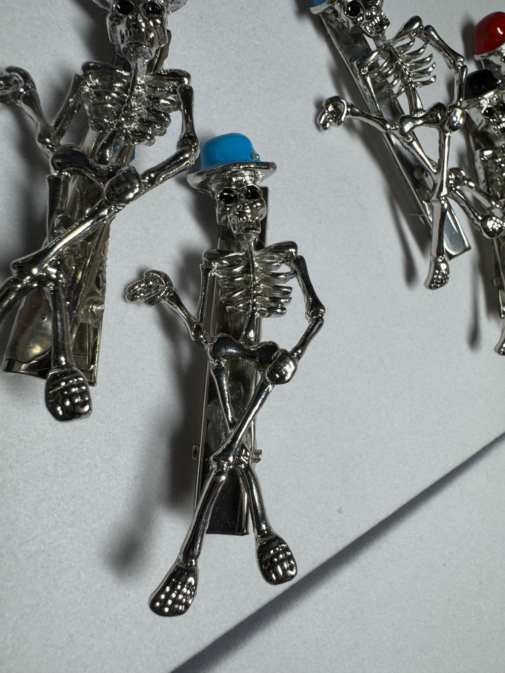 Skeleton with Top Hat Hair clip Barrette
