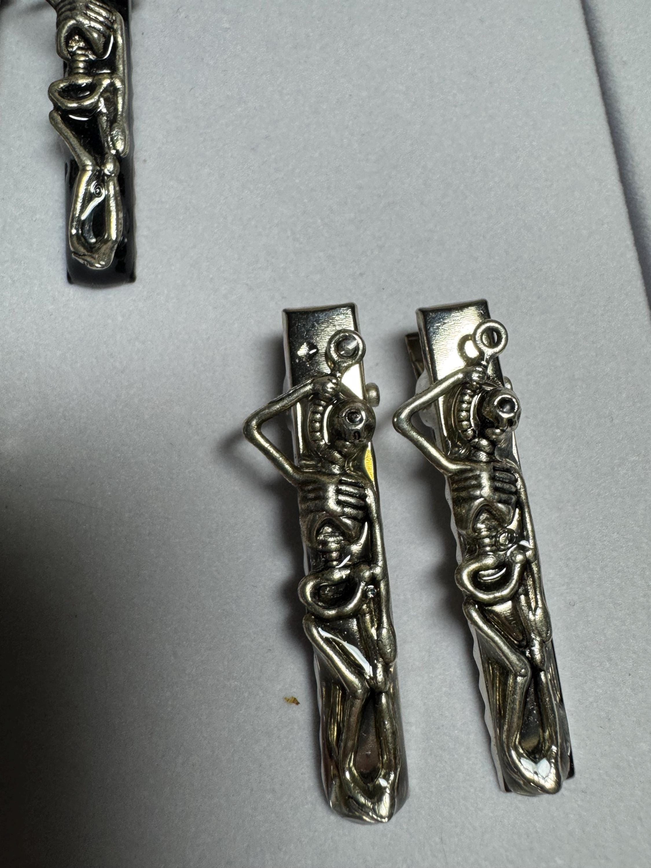 Pair of Small Skeleton Hair Clips Barrettes