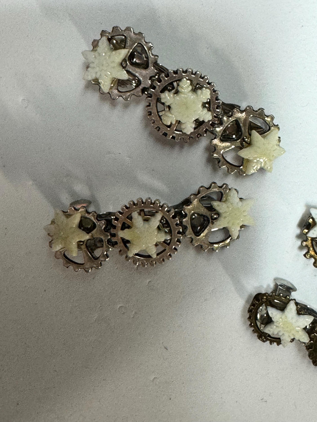 Snowflake Steampunk Metal Barrette sets