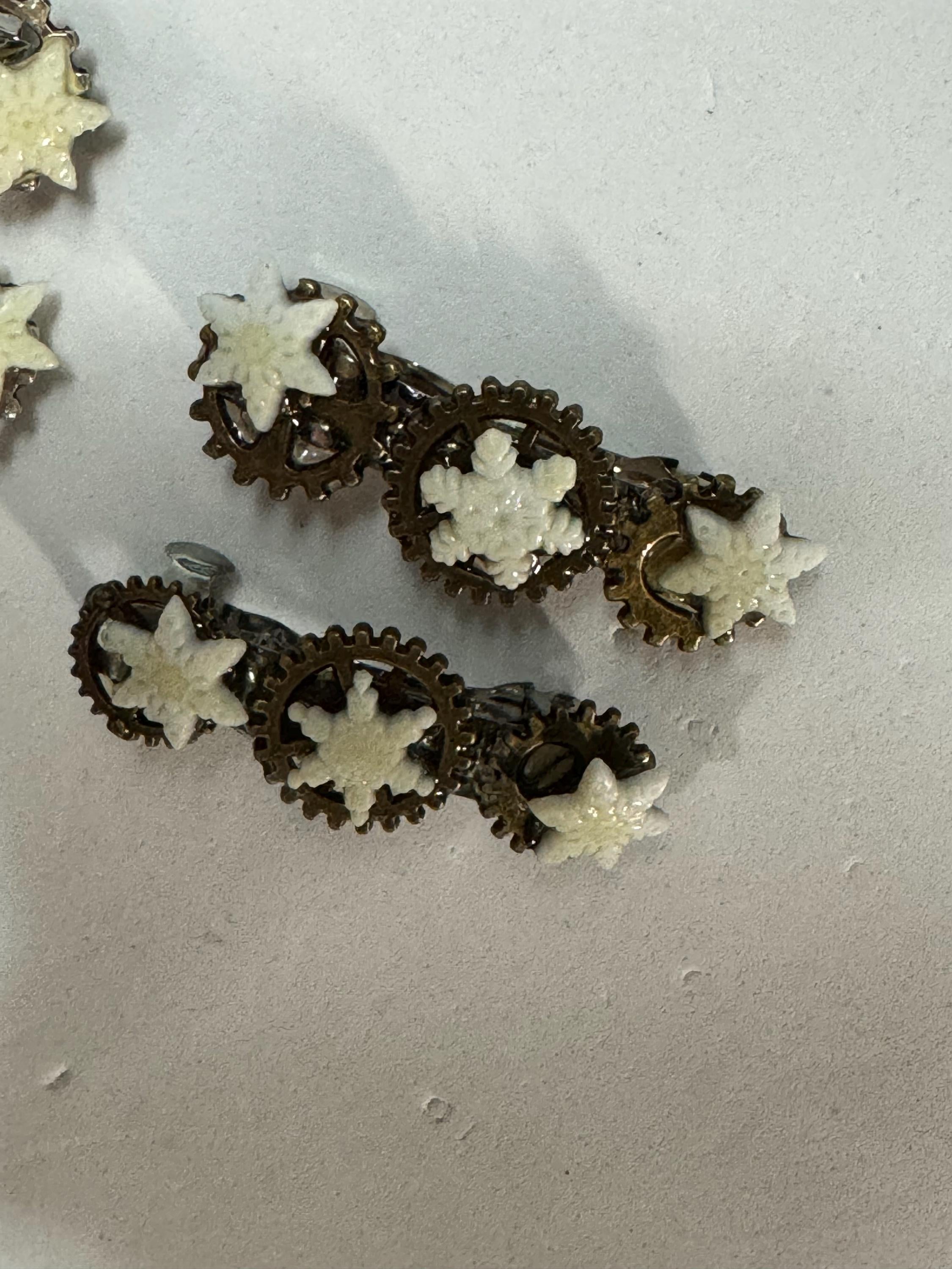Snowflake Steampunk Metal Barrette sets