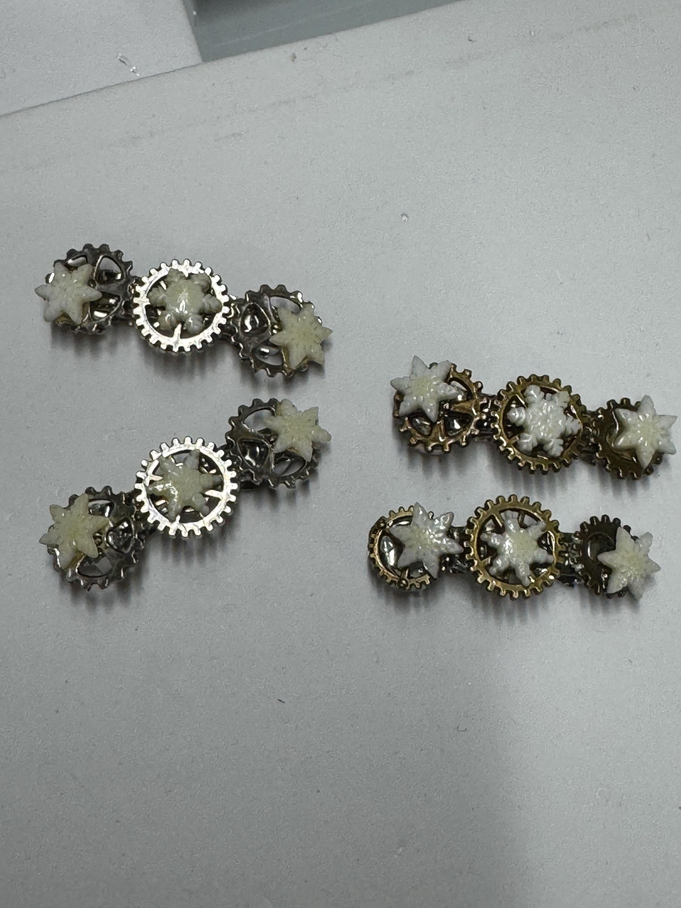 Snowflake Steampunk Metal Barrette sets