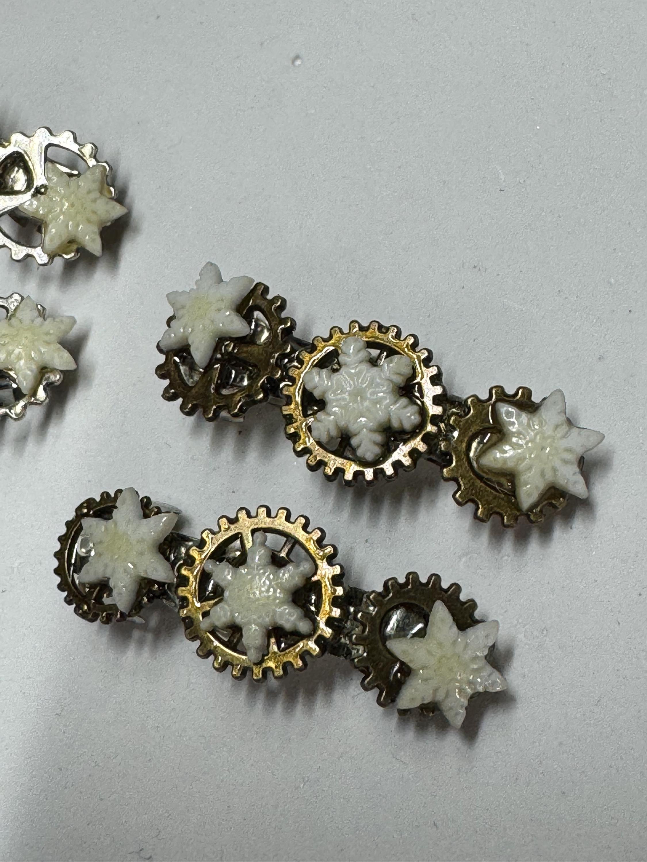 Snowflake Steampunk Metal Barrette sets