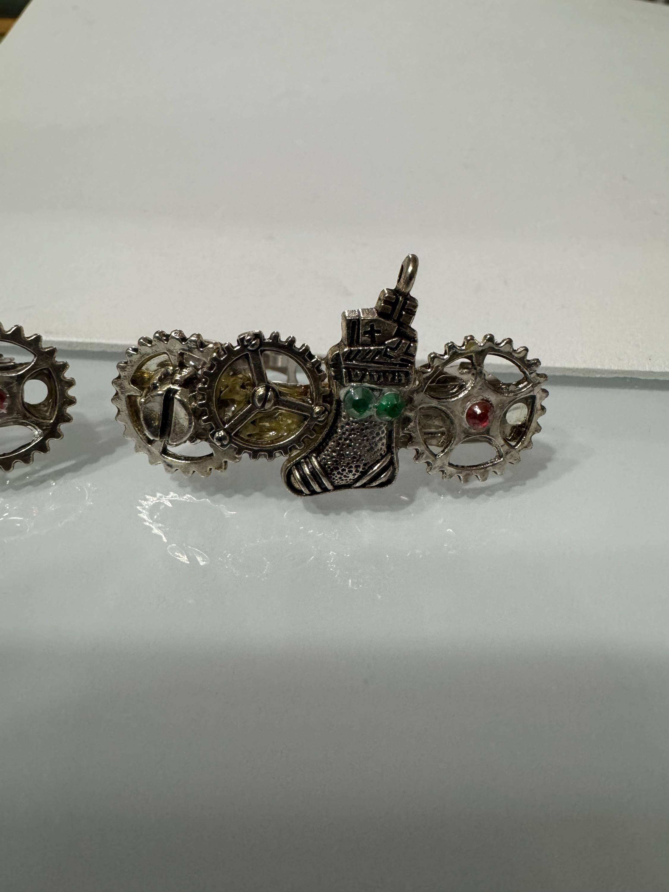 Christmas Stocking Steampunk Metal Barrette Sets