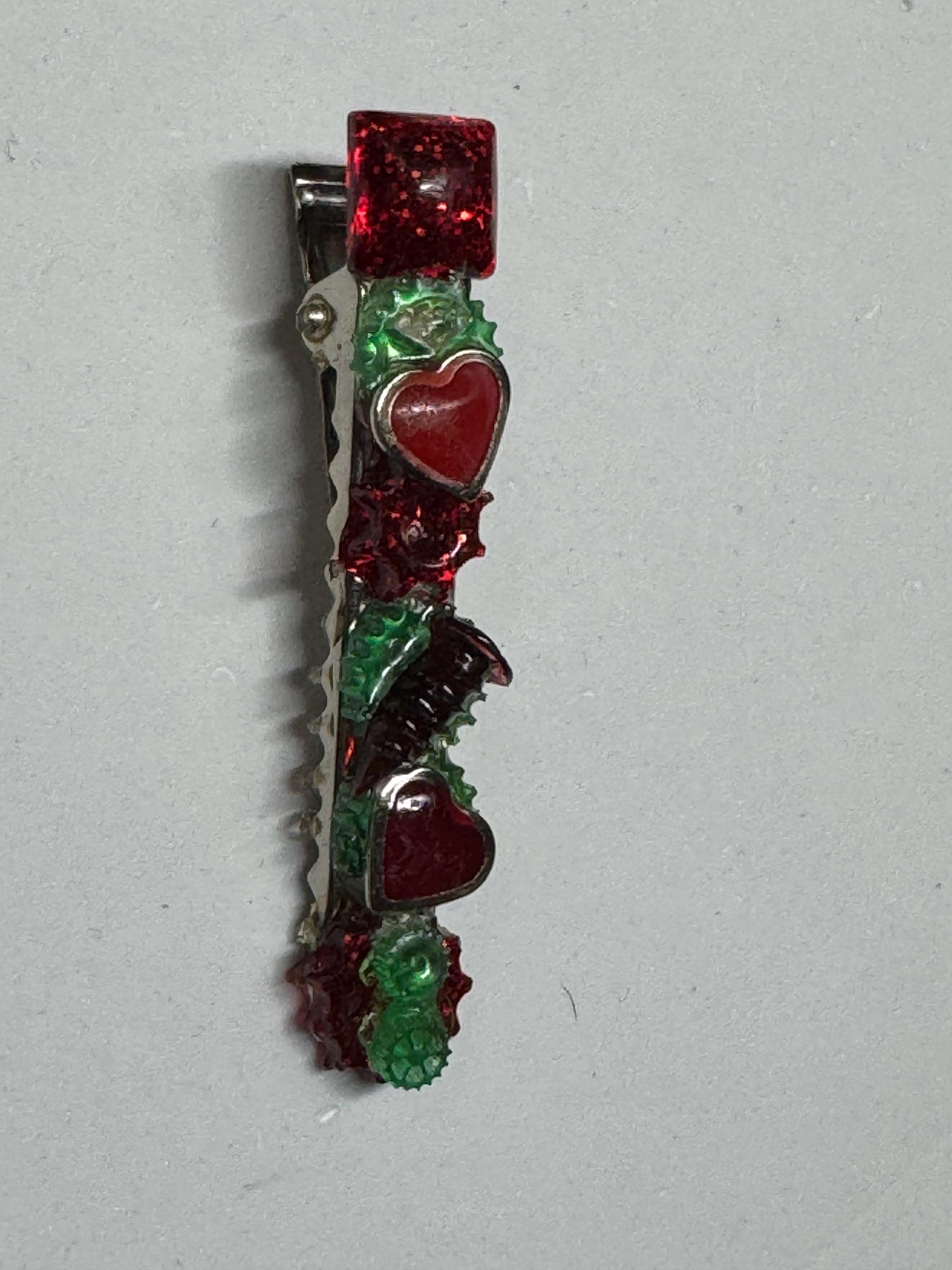 Flower and Resin Hair Clips