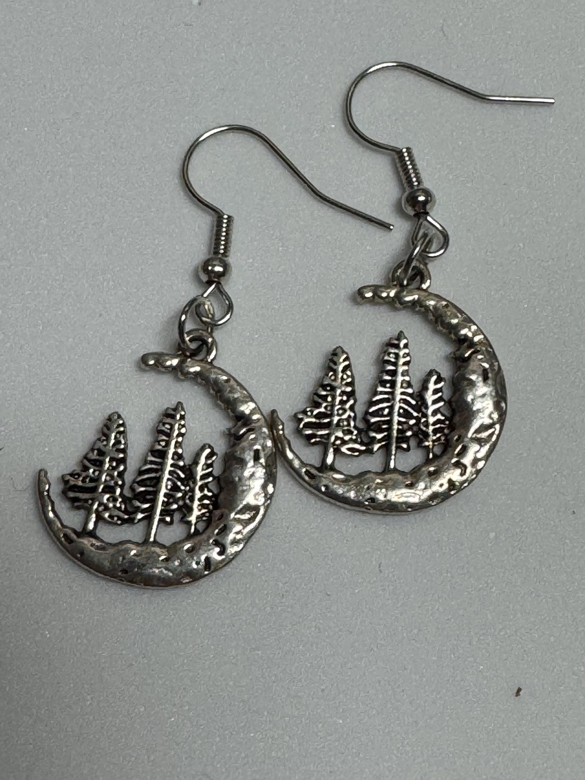 Pine Tree Earrings Silver or Copper