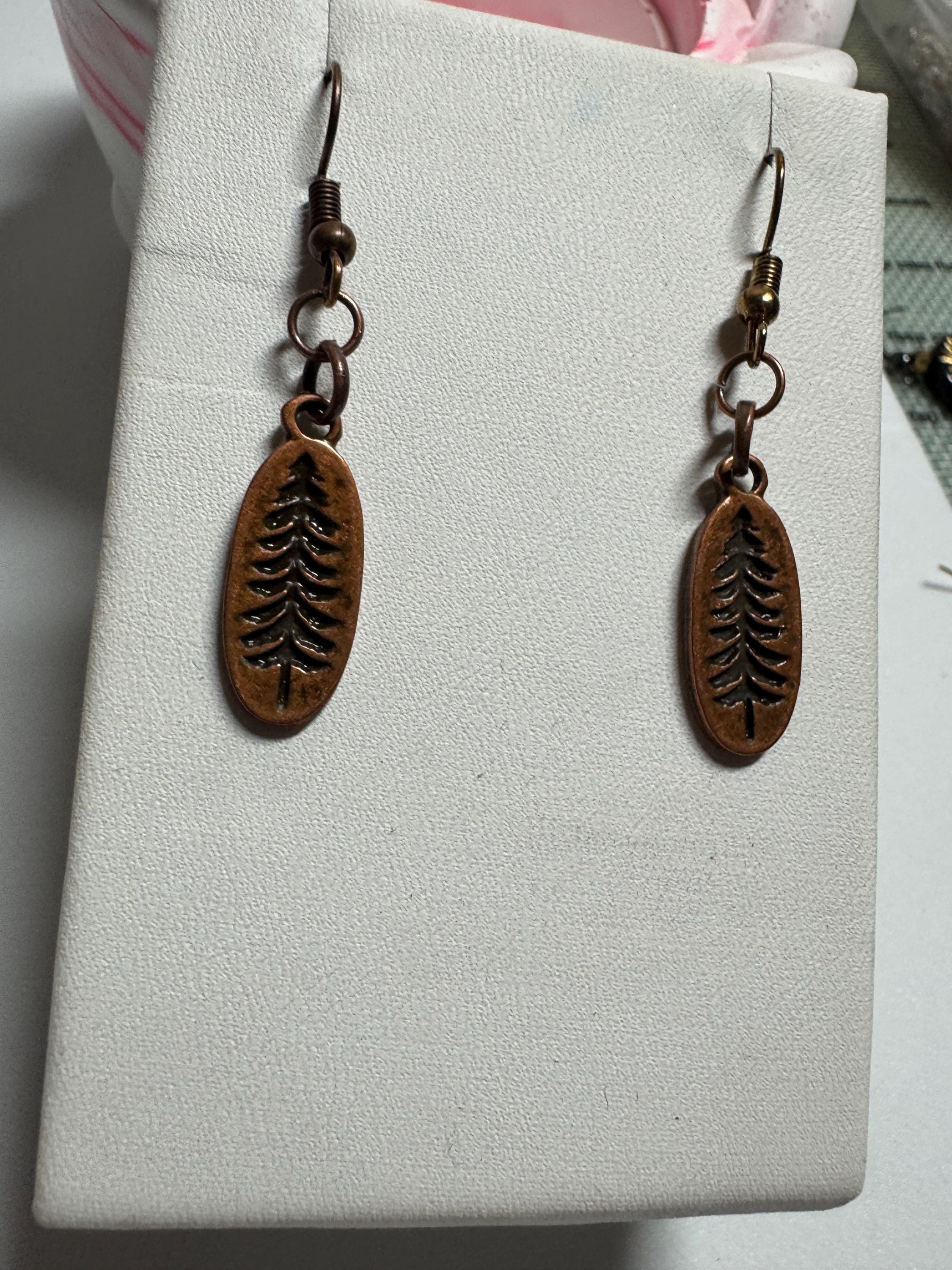 Pine Tree Earrings Silver or Copper