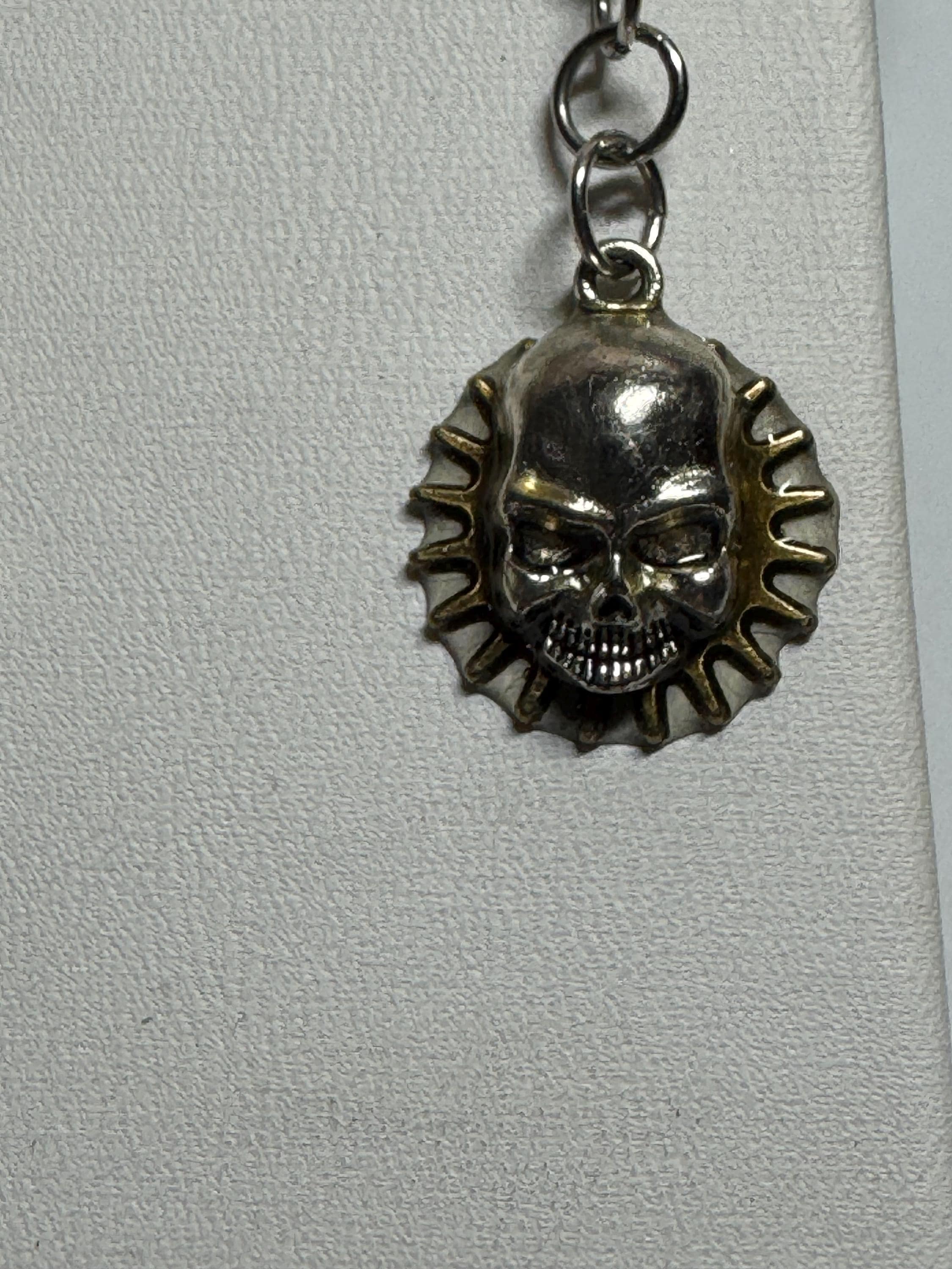 Metal Bat Earrings with Skeleton Key and Skull Earrings