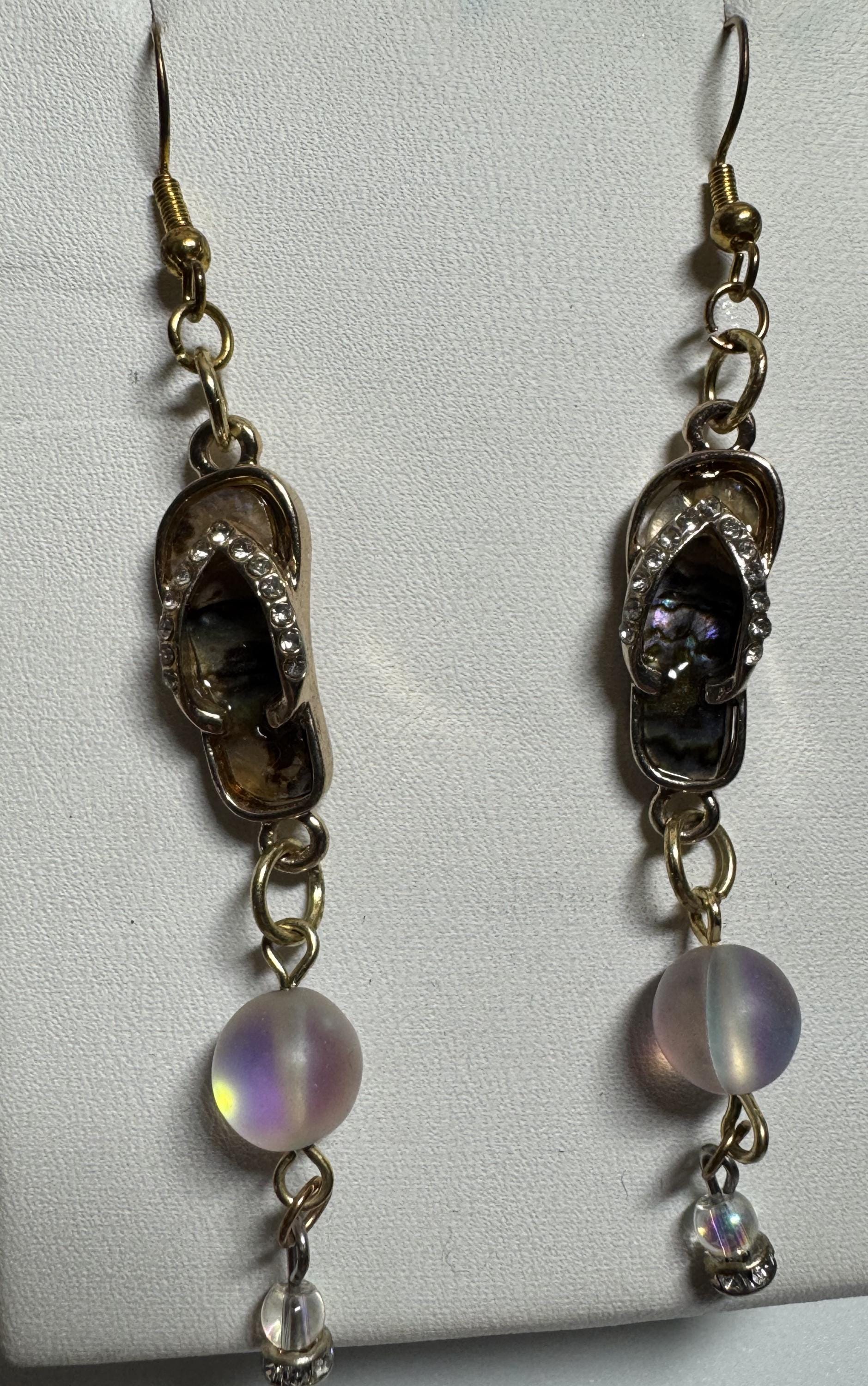 Beachy Dangle Sandle earrings with beads