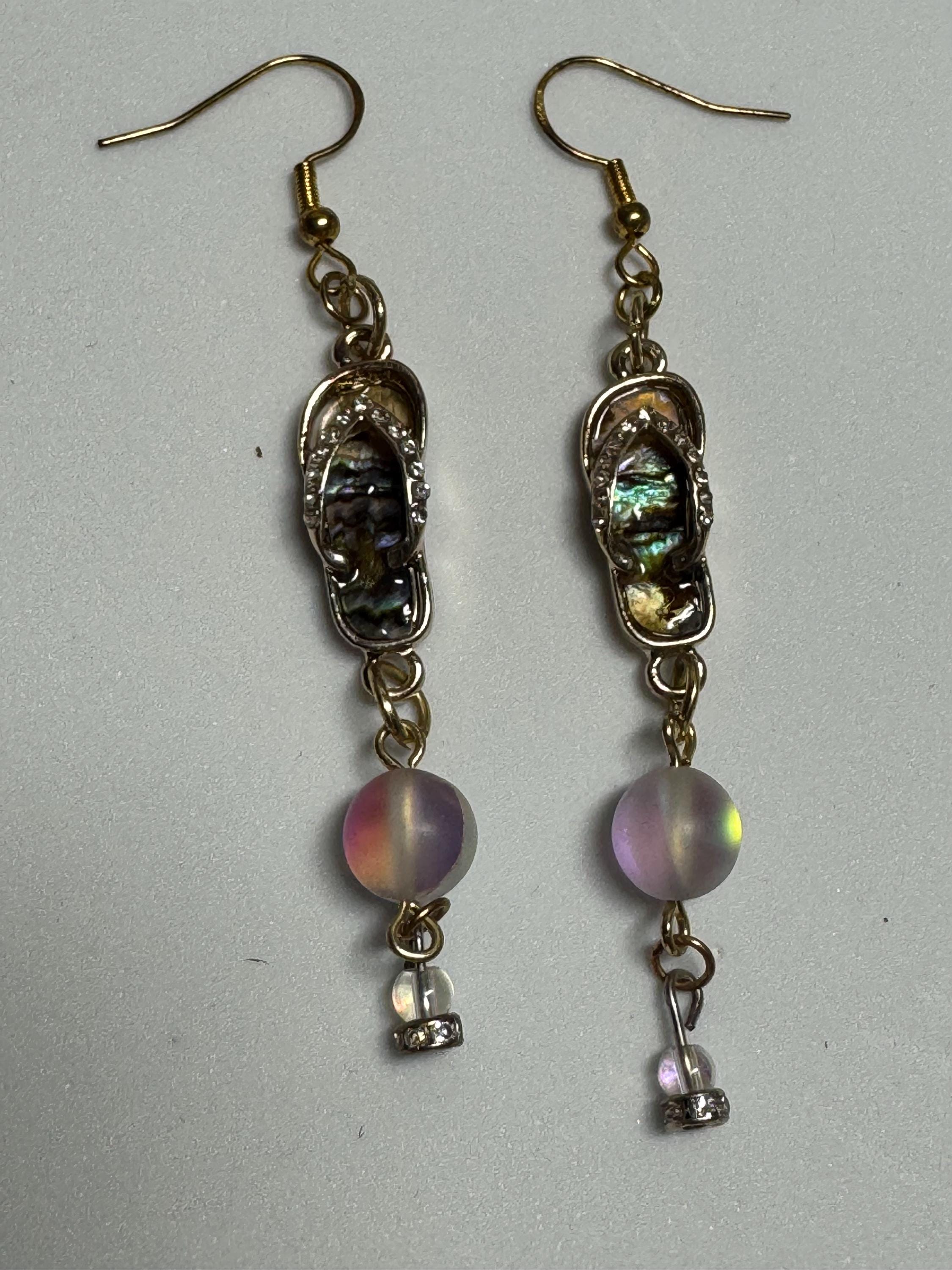 Beachy Dangle Sandle earrings with beads