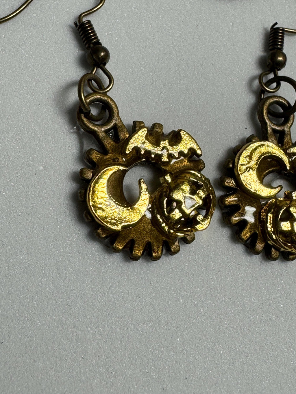 Halloween Steampunk Inspired Earrings Haunted House Jack-O-lantern
