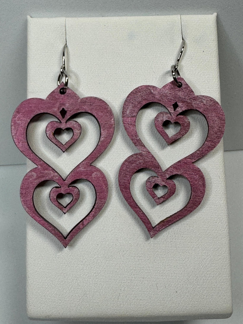 Wooden Heart Earrings