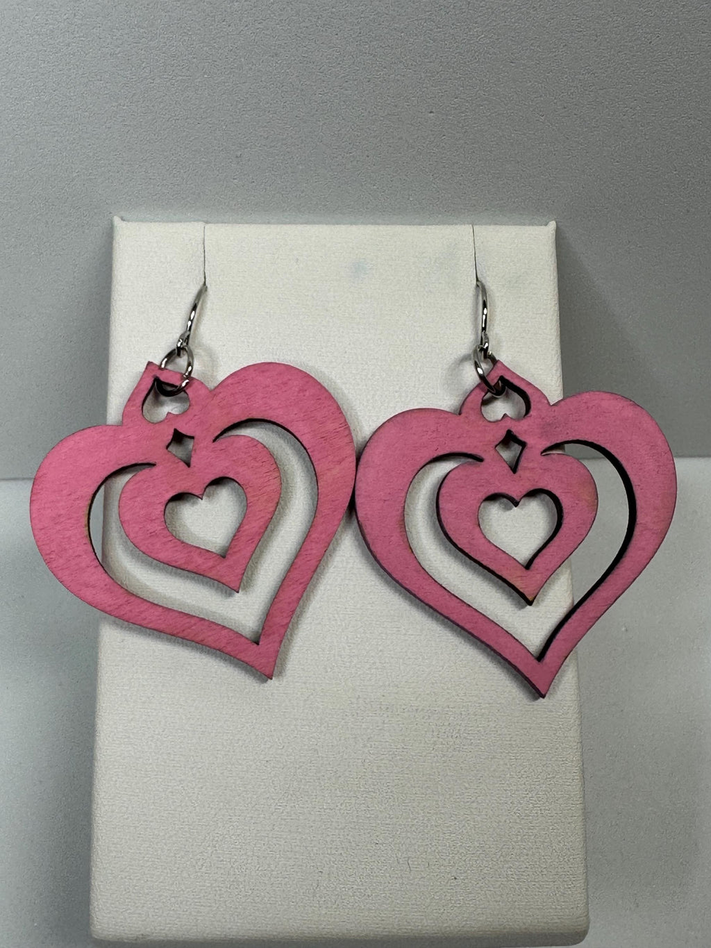 Wooden Heart Earrings