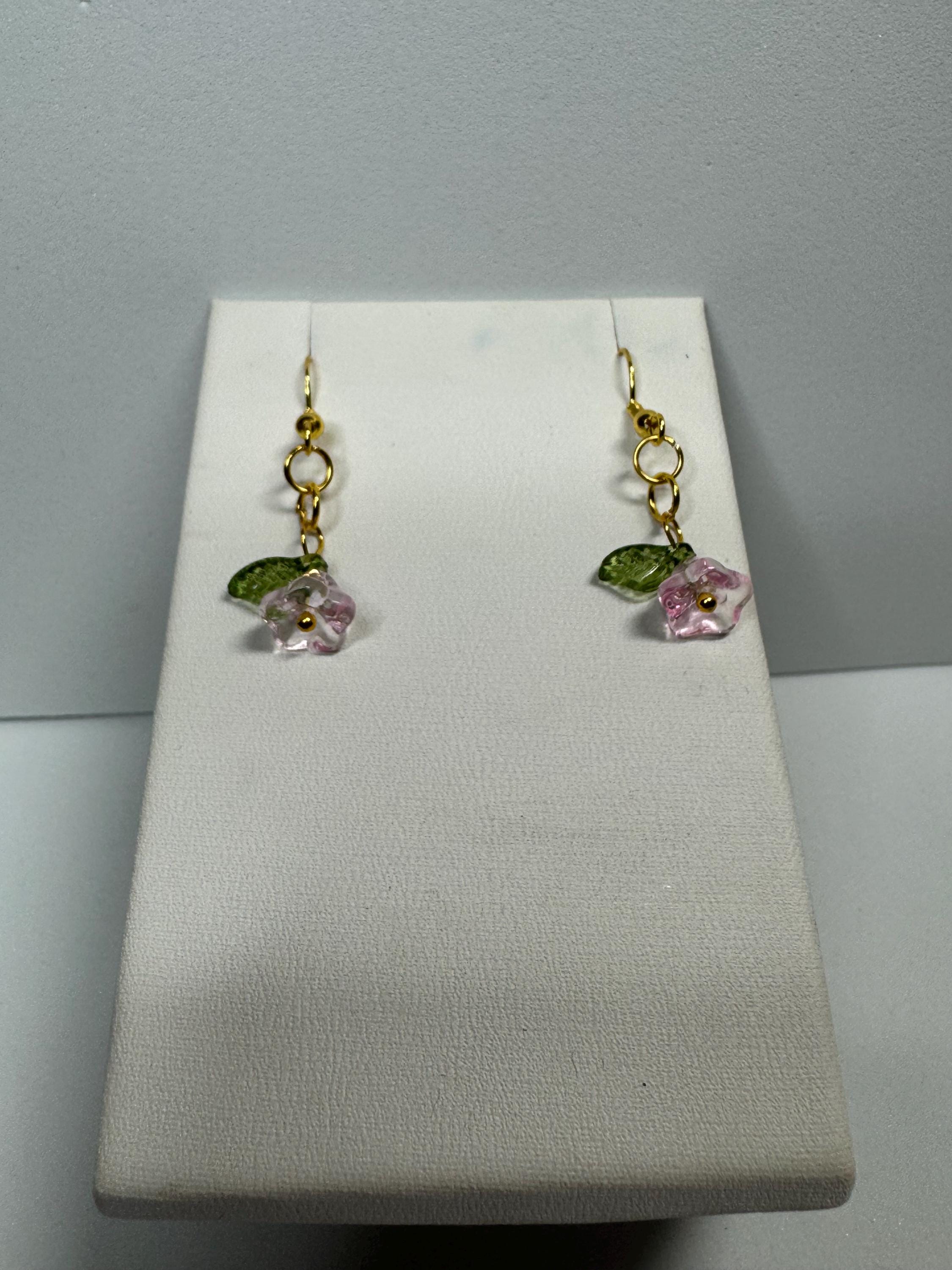 Beaded Flower Dangle Earrings