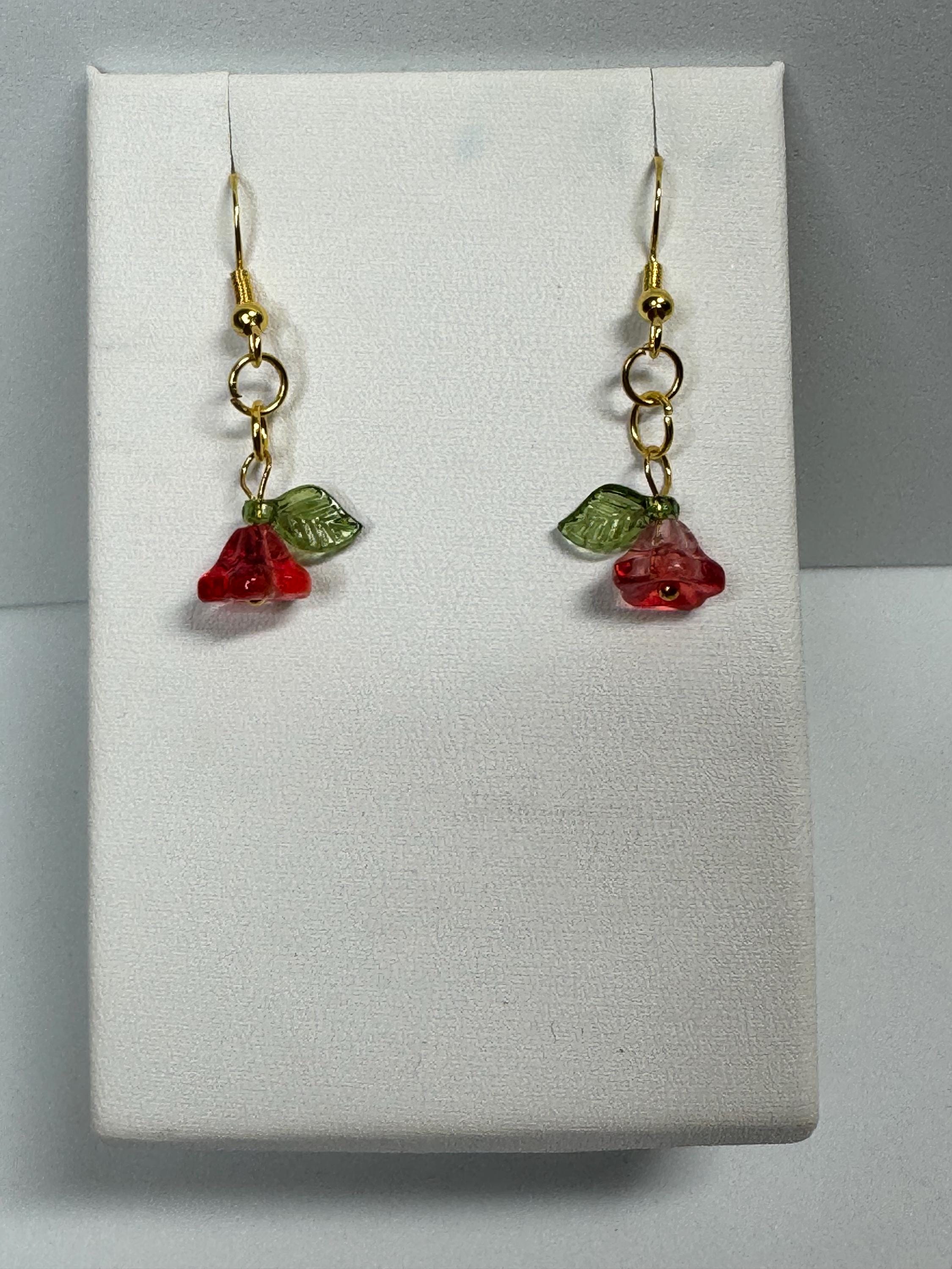 Beaded Flower Dangle Earrings
