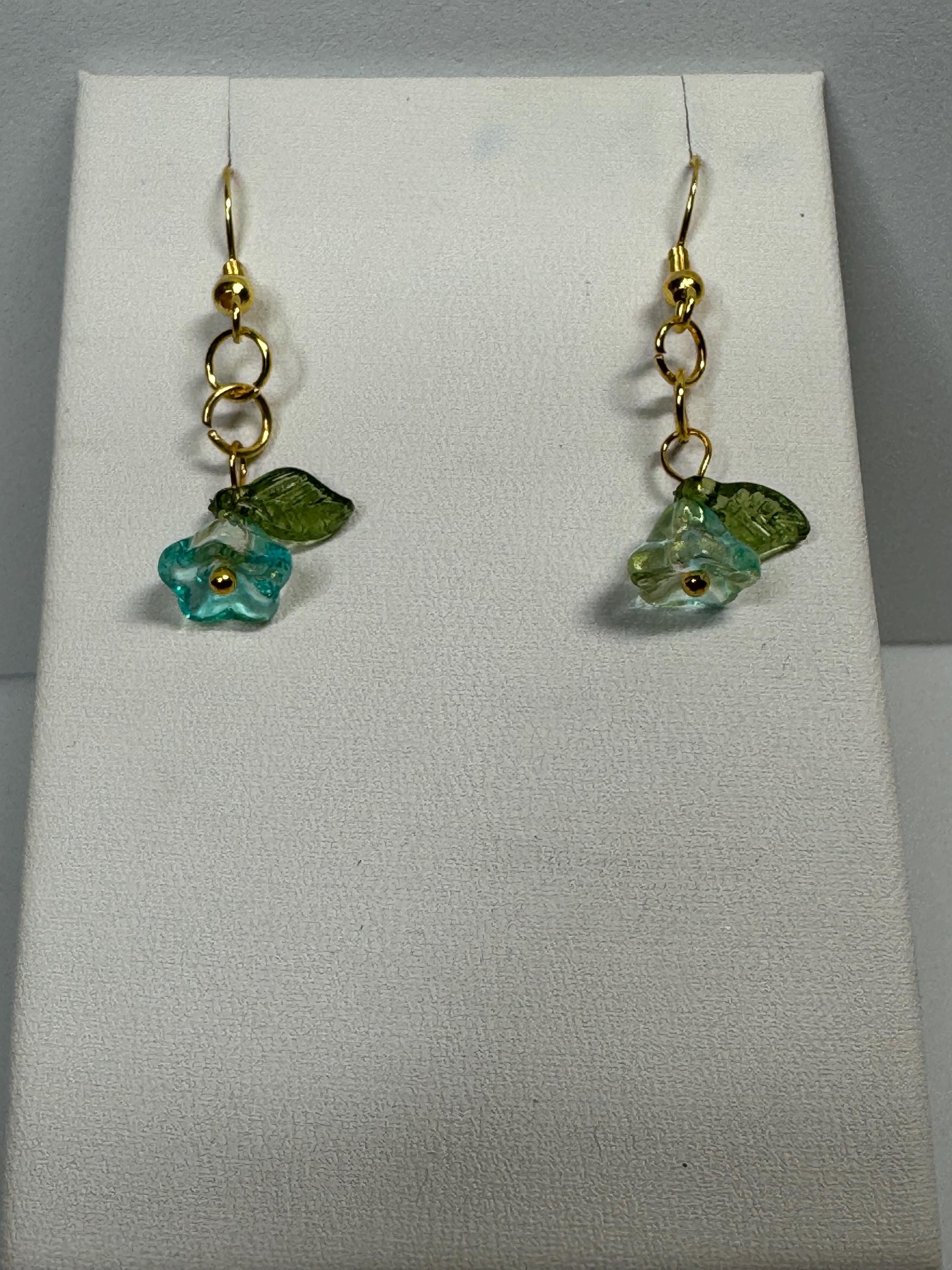 Beaded Flower Dangle Earrings