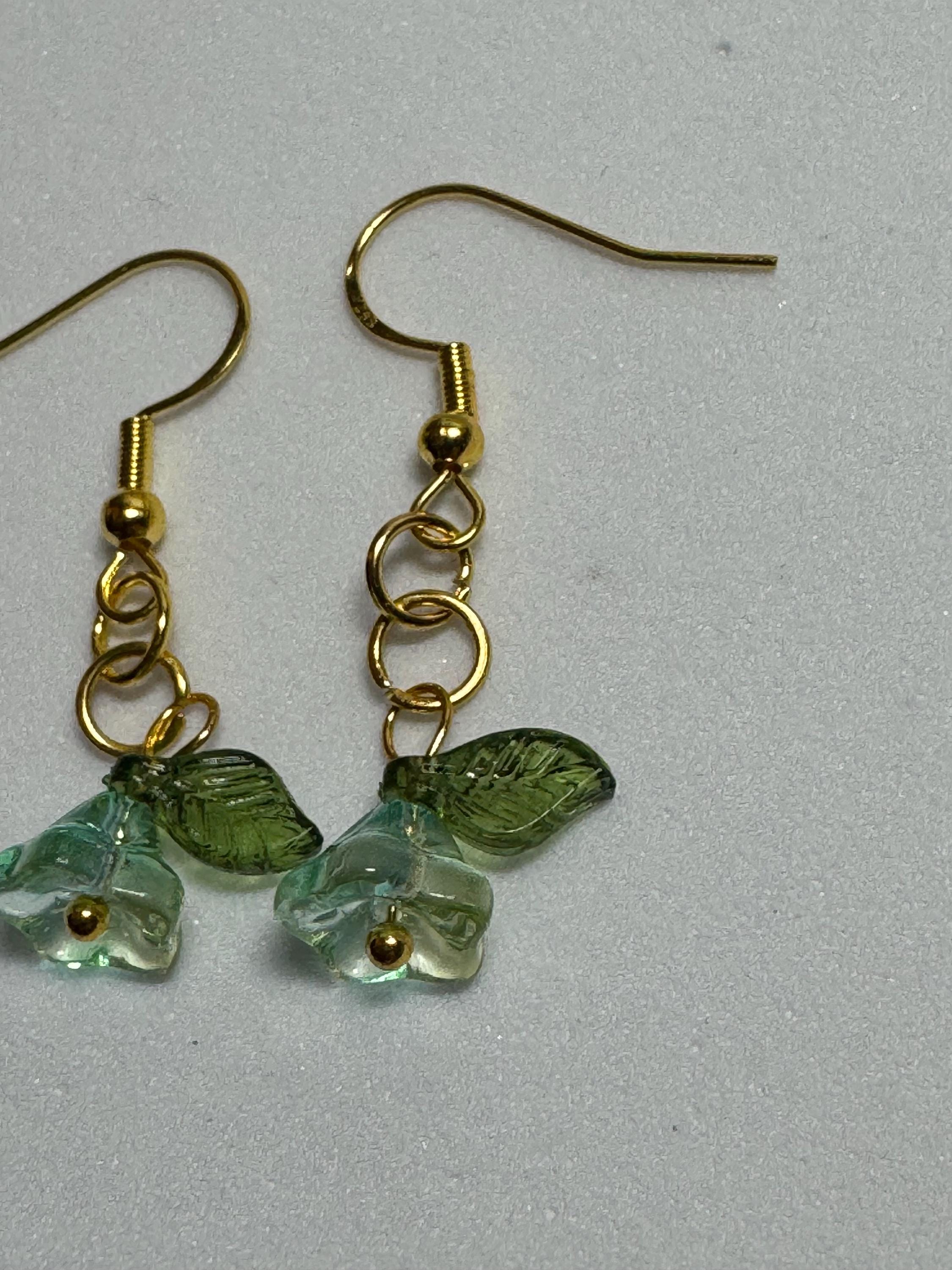 Beaded Flower Dangle Earrings