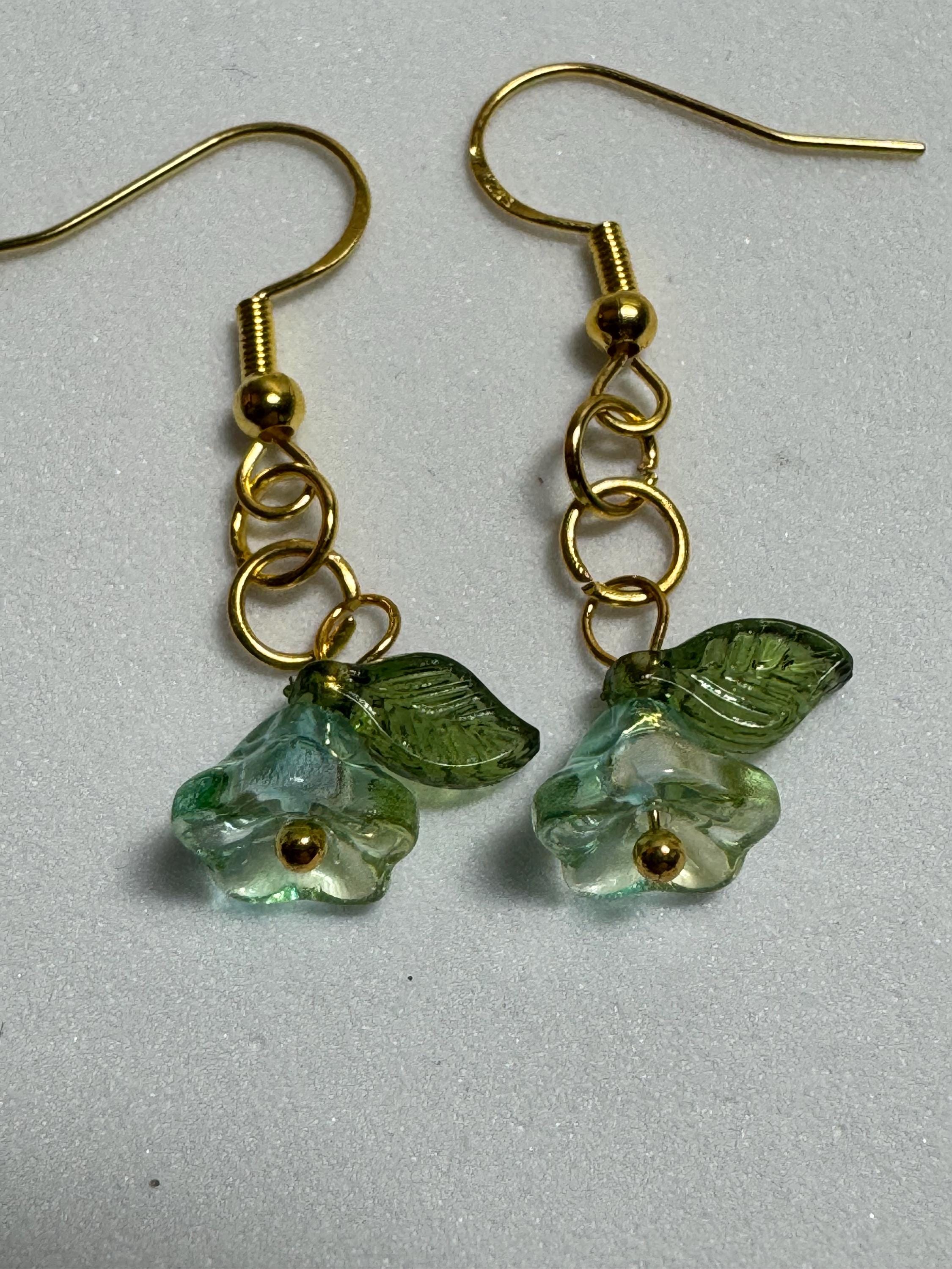 Beaded Flower Dangle Earrings