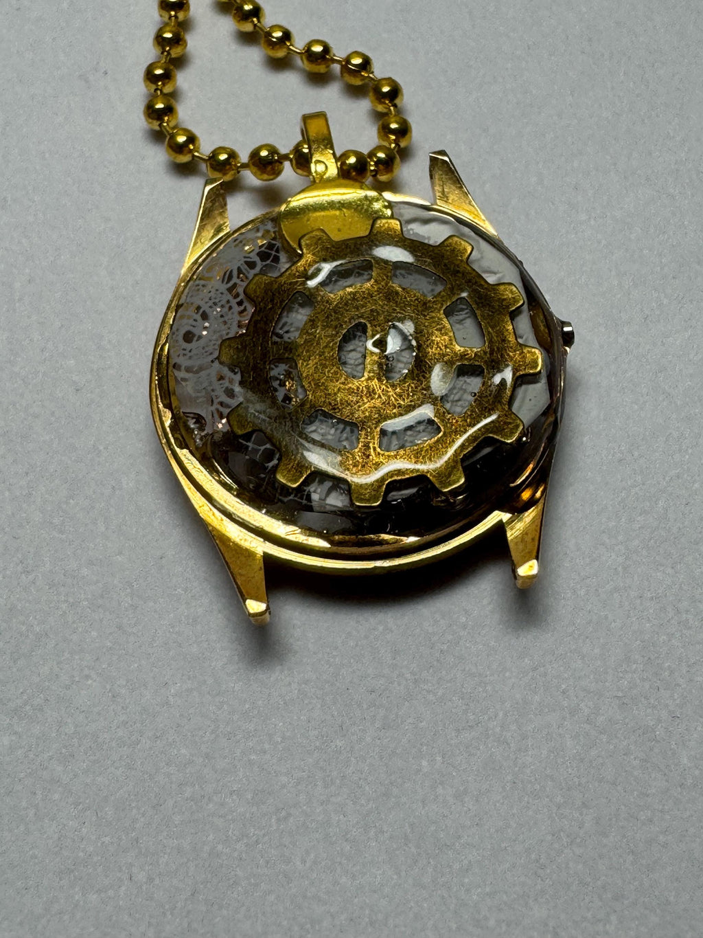 Girl in Watch Steampunk Vintage Necklace
