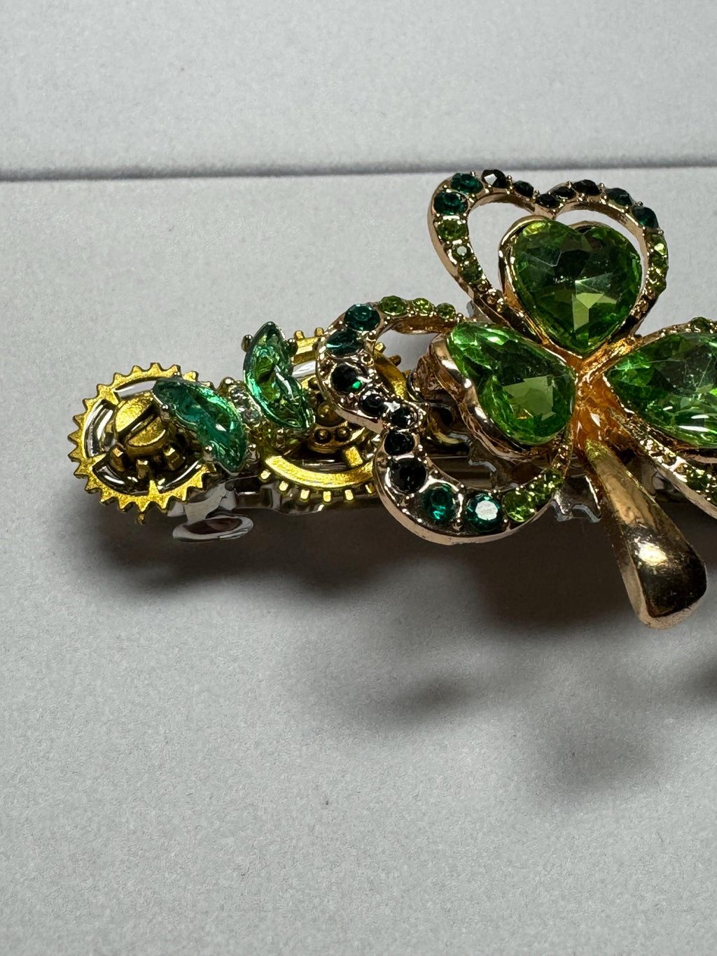 Clover three leaf Hair Barrette Metal