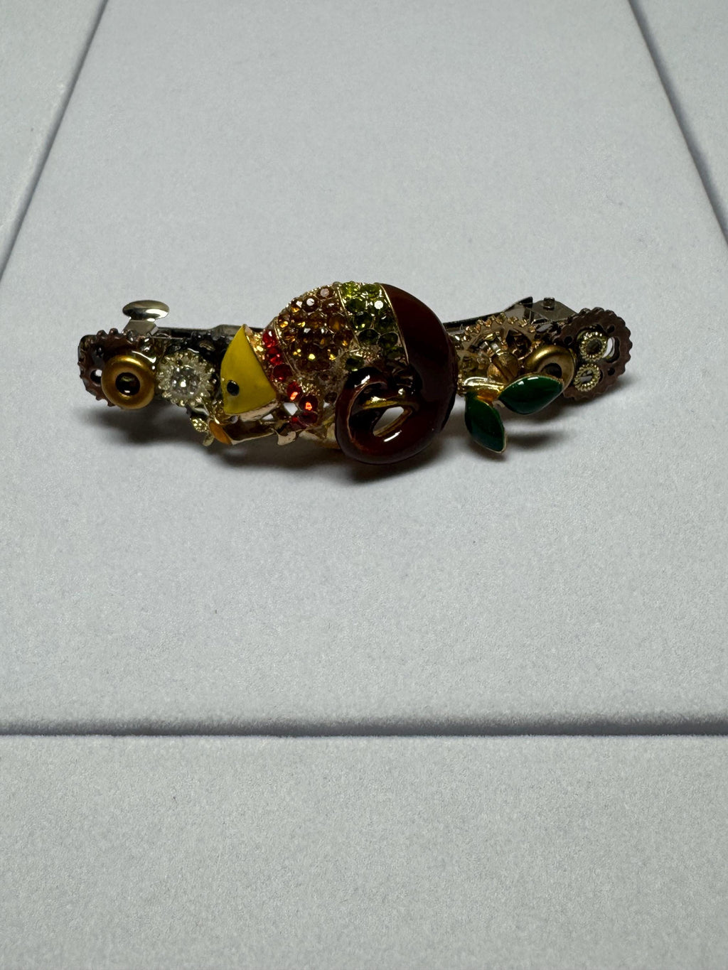 Gecko Metal Rhinestone Barrette