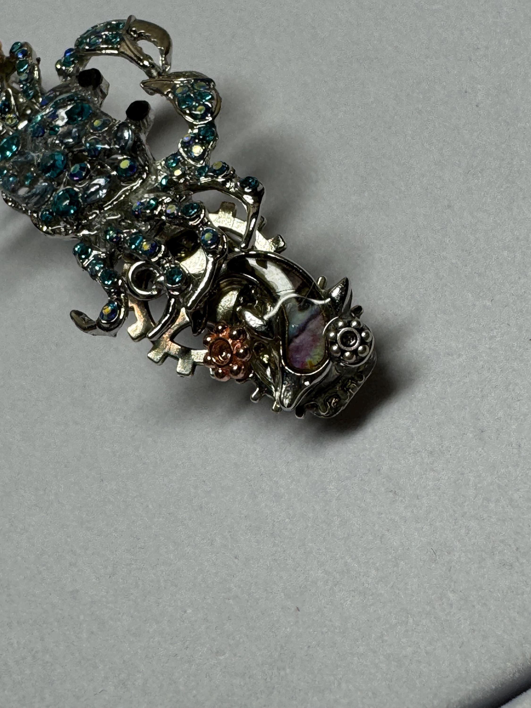 Rhinestone Crab Metal Barrette