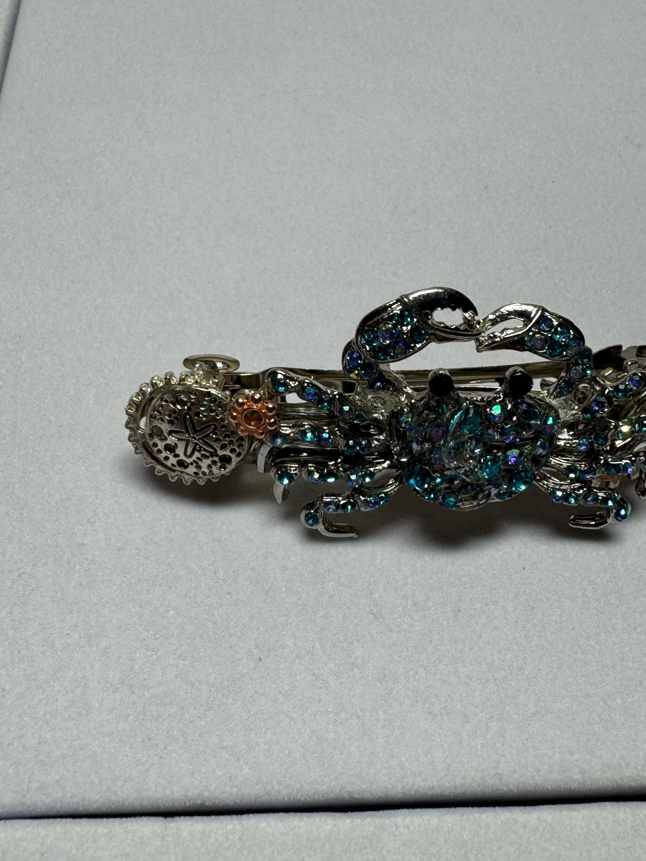 Rhinestone Crab Metal Barrette