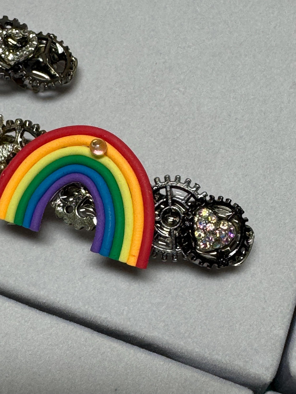 Rainbow set of Small Metal Barrettes