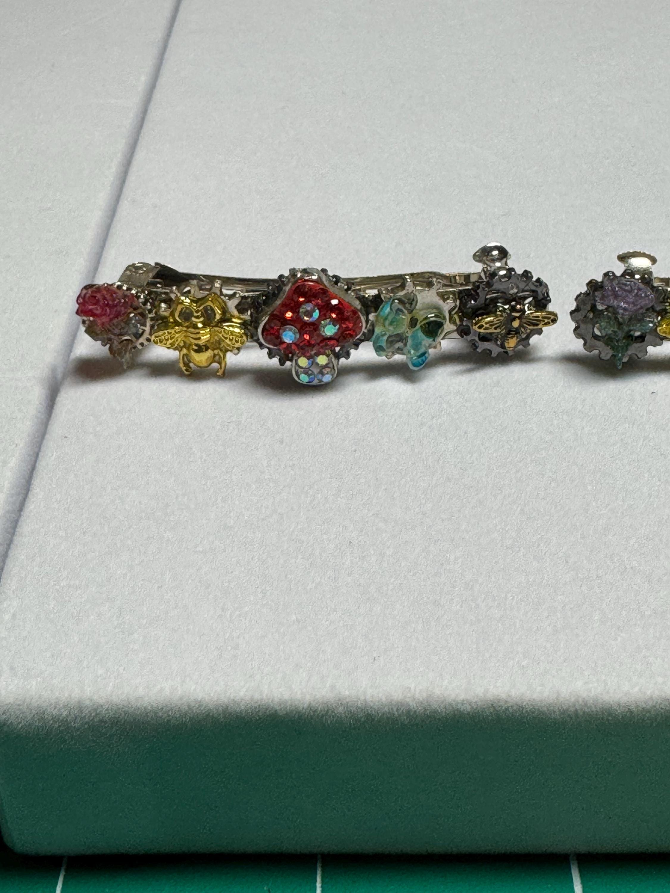 Rhinestone Mushroom Barrette Set