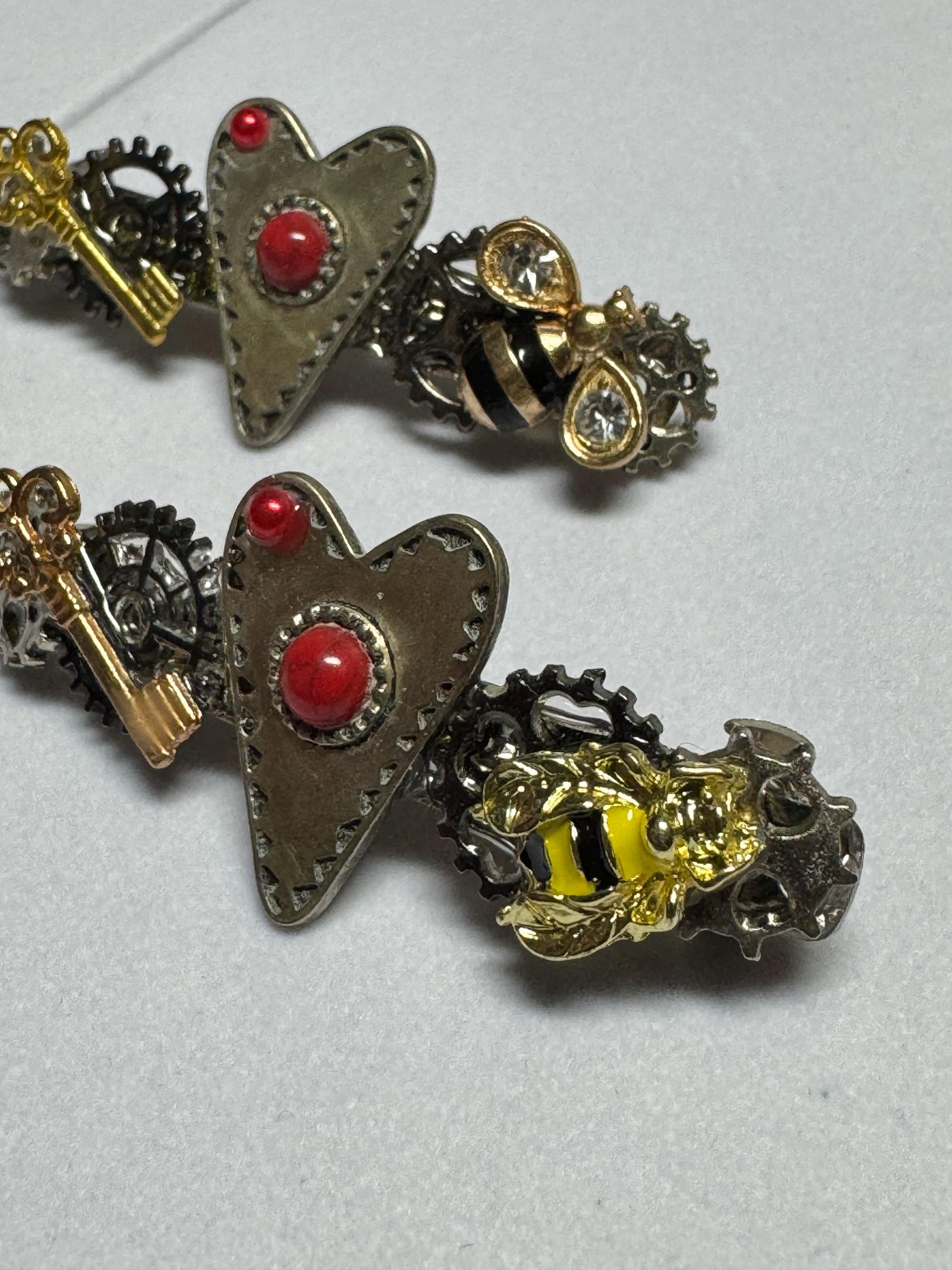 Set of Metal Heart Barrettes